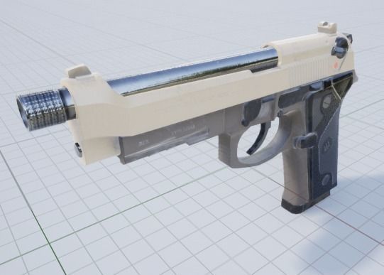 Unreal and Unity Beretta M9 Pack Low-poly 3D model_3