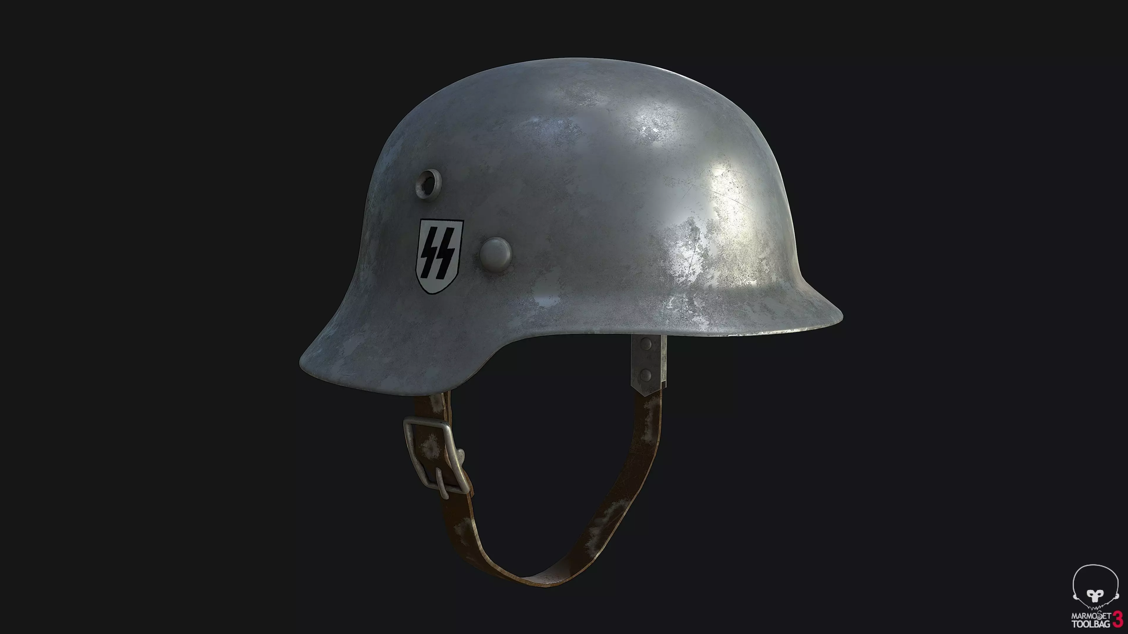 WW2 German Army Helmet SS Classic Low-poly 3D model_0