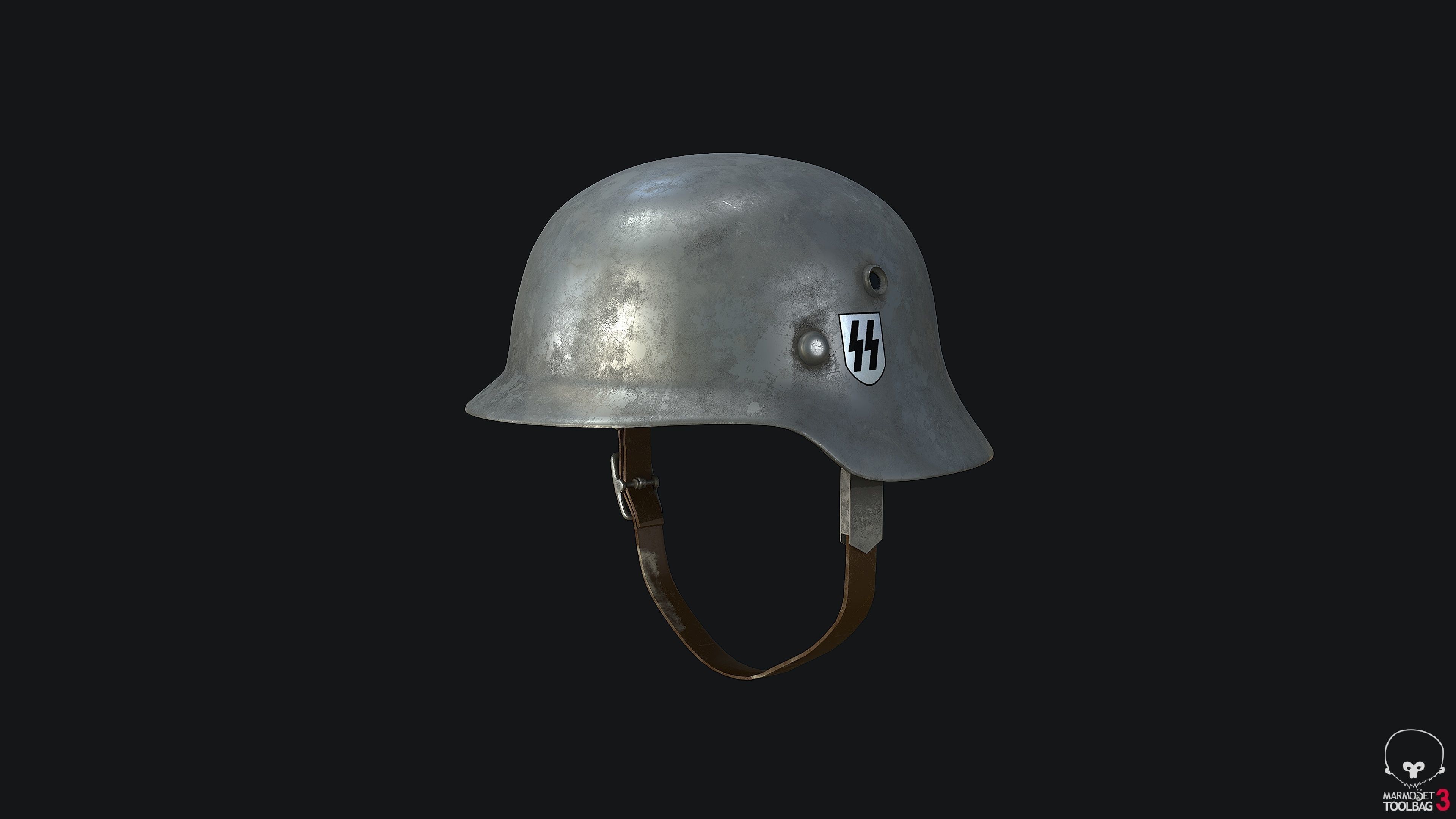 WW2 German Army Helmet SS Classic Low-poly 3D model_2
