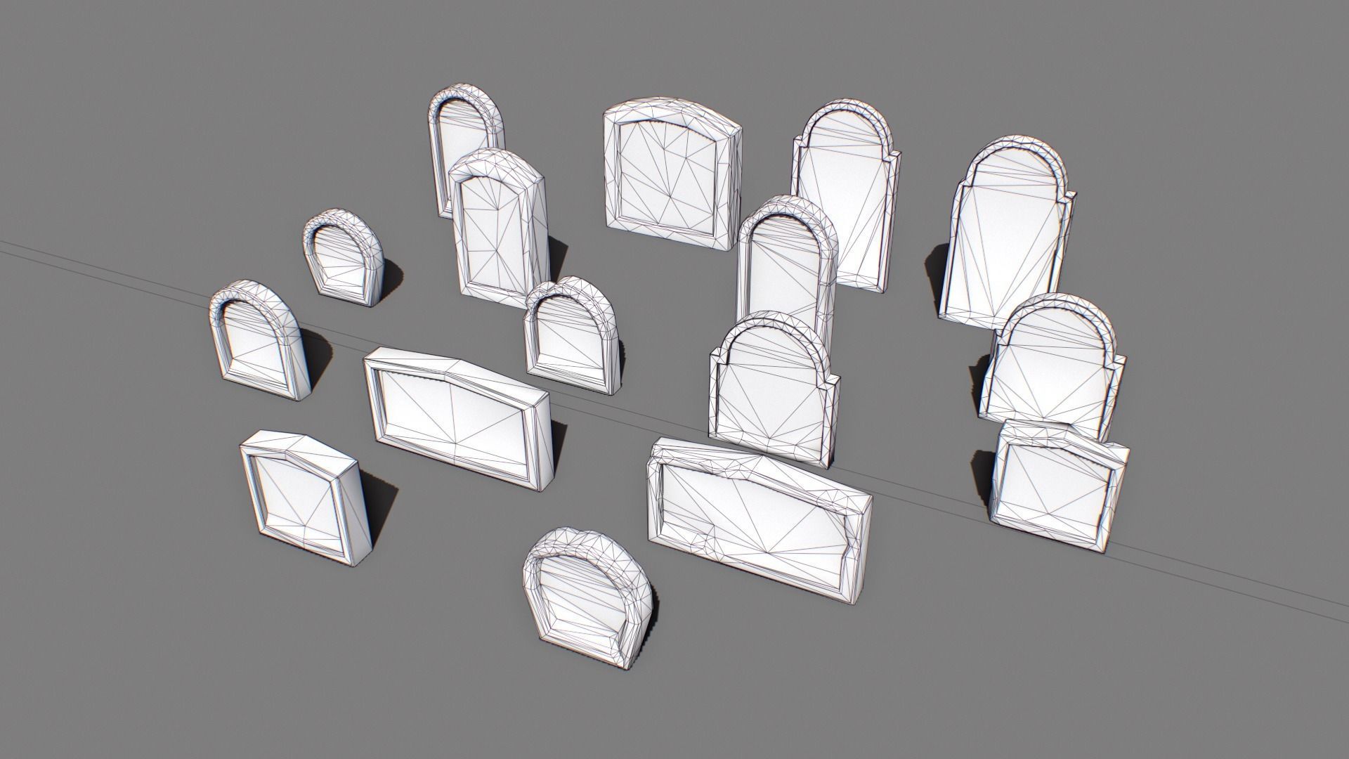Gravestones pack 3 Low-poly 3D model_6