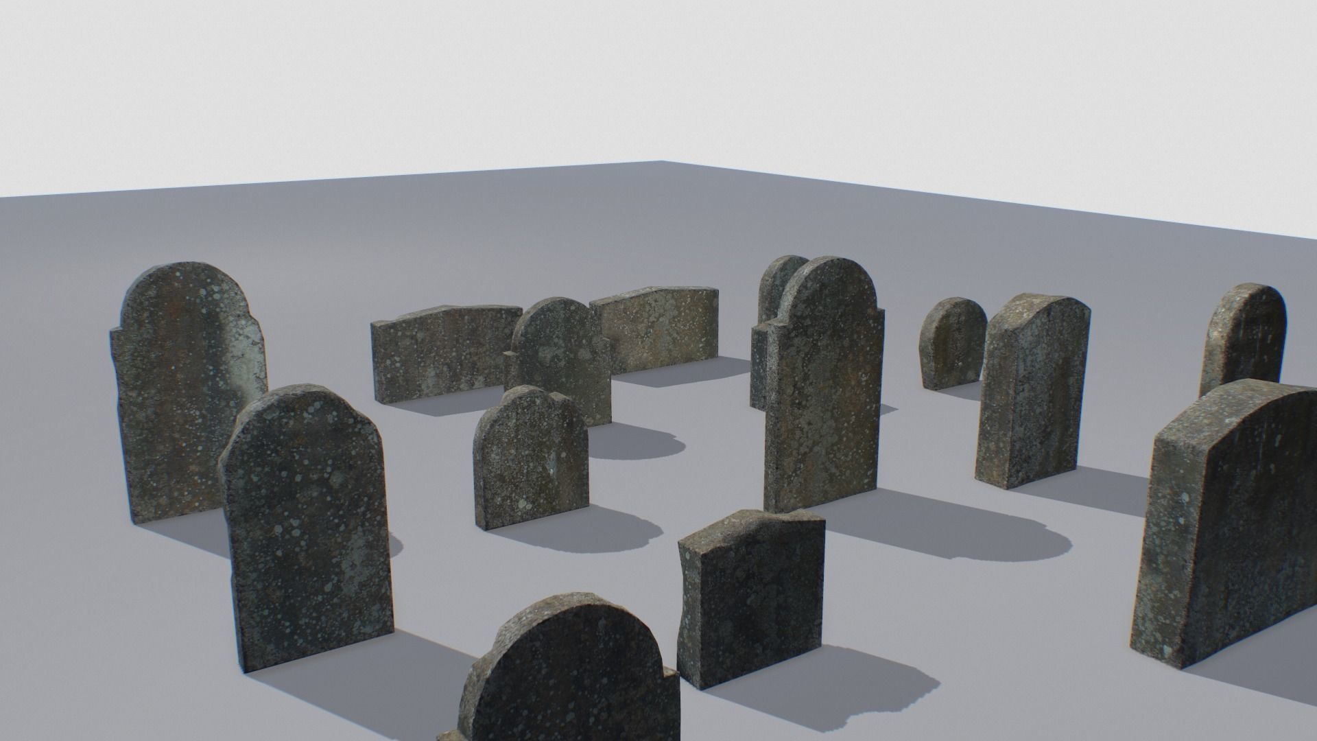 Gravestones pack 3 Low-poly 3D model_4