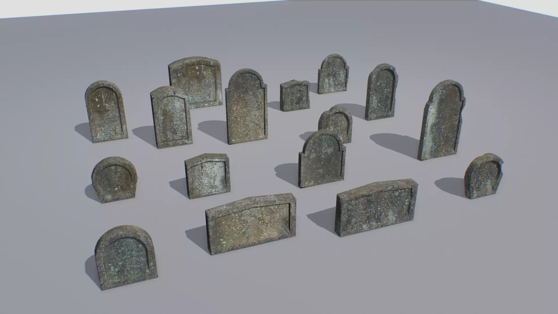 Gravestones pack 3 Low-poly 3D model_0