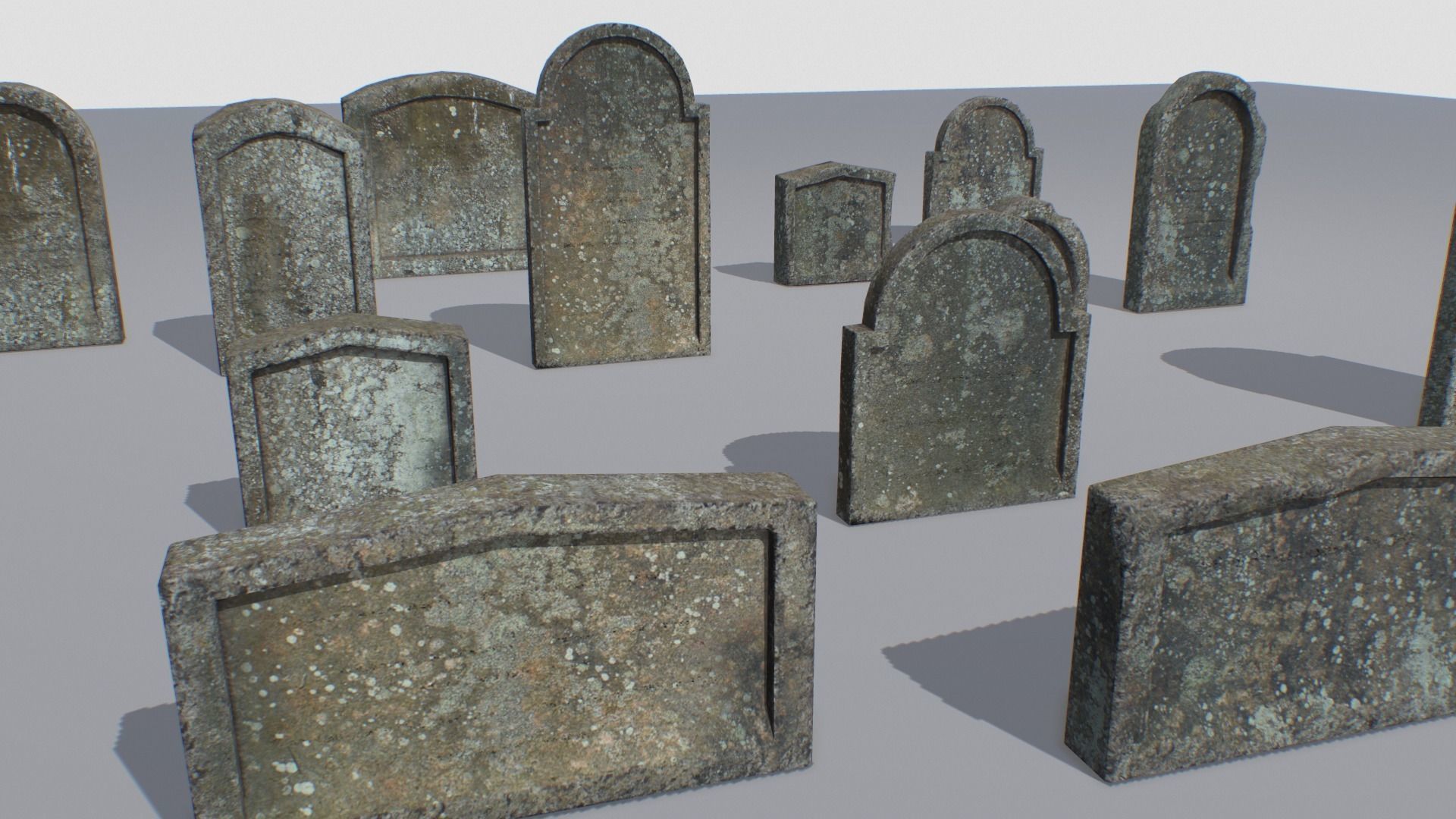 Gravestones pack 3 Low-poly 3D model_5