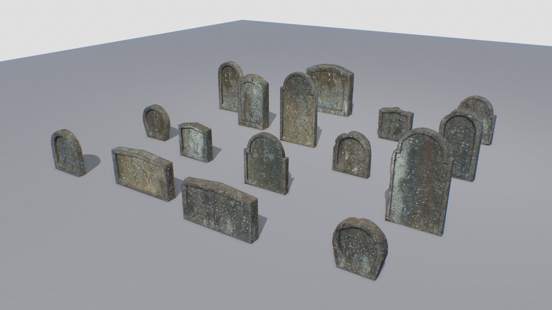 Gravestones pack 3 Low-poly 3D model_3