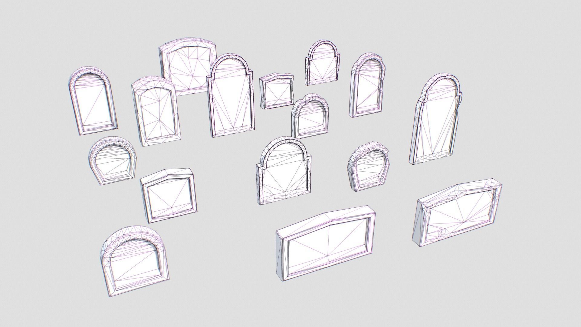 Gravestones pack 3 Low-poly 3D model_7