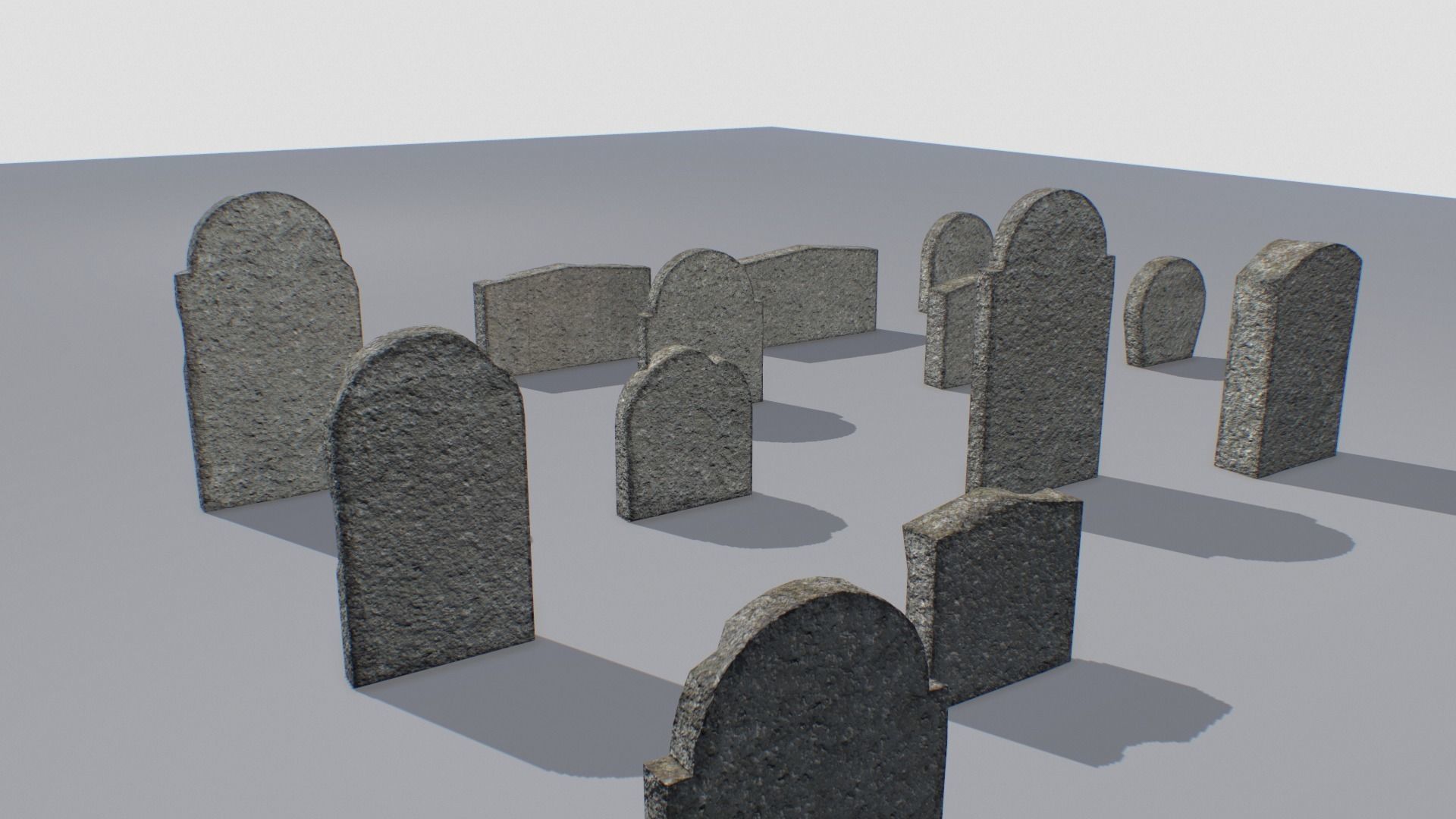 Gravestones pack 4 Low-poly 3D model_4