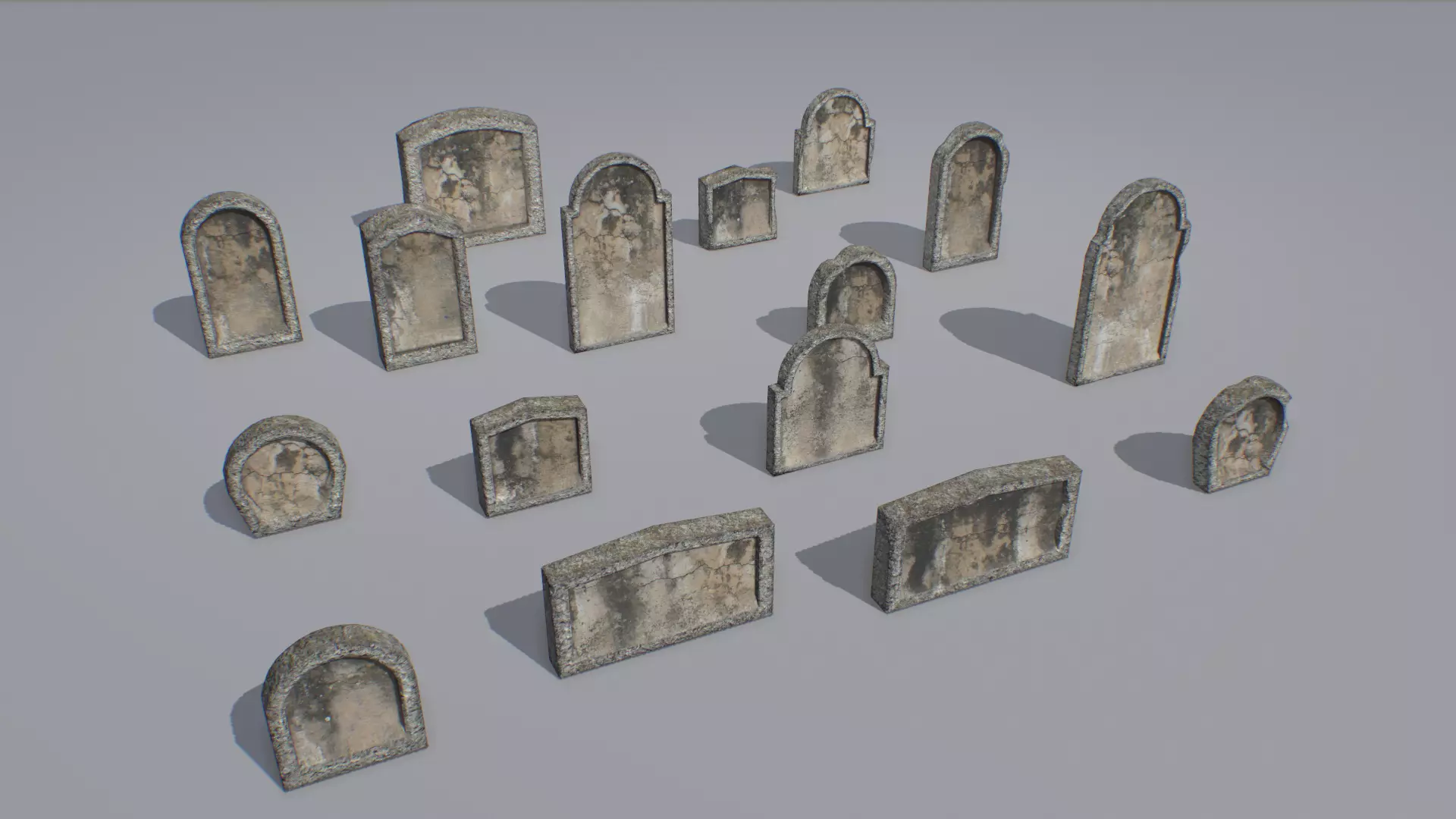 Gravestones pack 4 Low-poly 3D model_0
