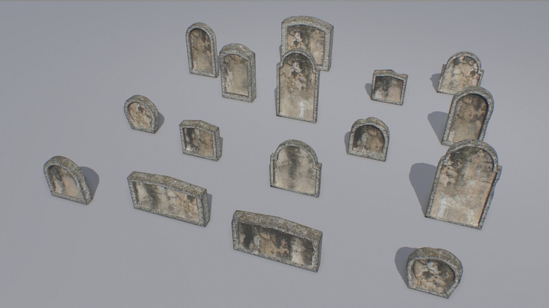 Gravestones pack 4 Low-poly 3D model_3