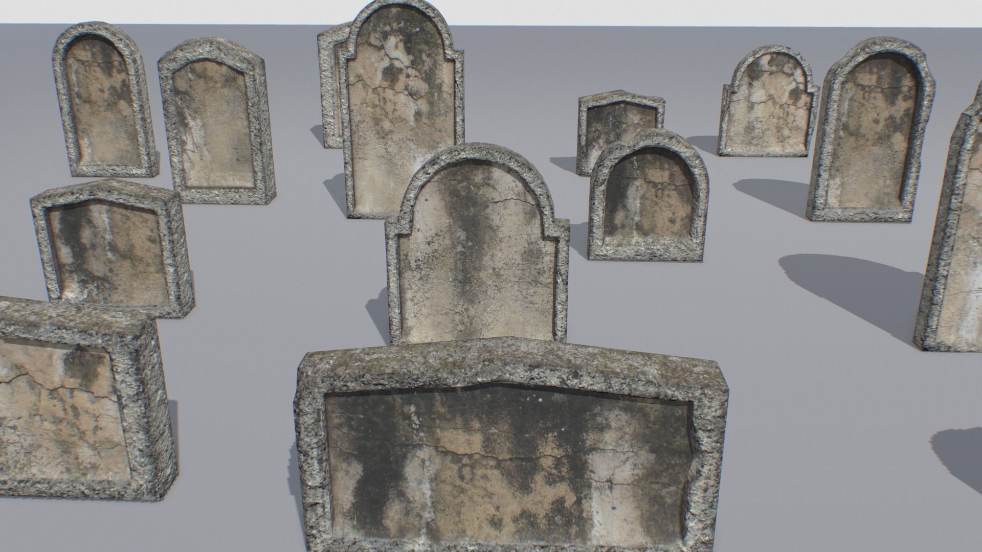 Gravestones pack 4 Low-poly 3D model_5