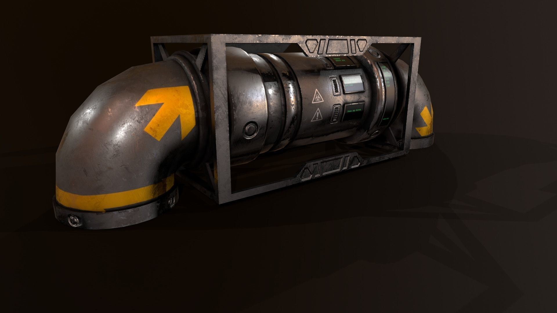 Sci-Fi Pipes Low-poly 3D model_14
