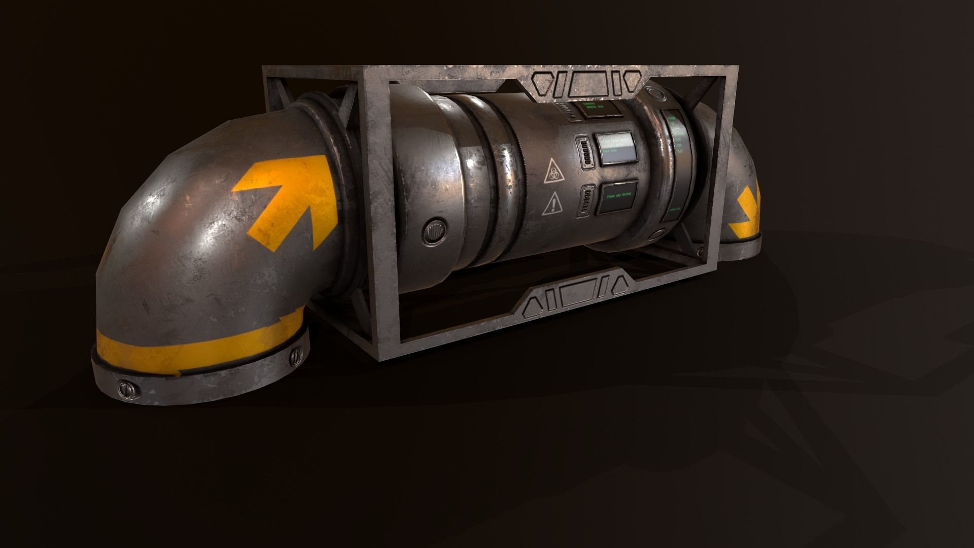Sci-Fi Pipes Low-poly 3D model_16