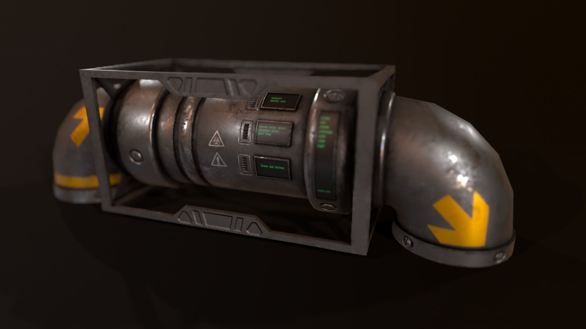Sci-Fi Pipes Low-poly 3D model_3