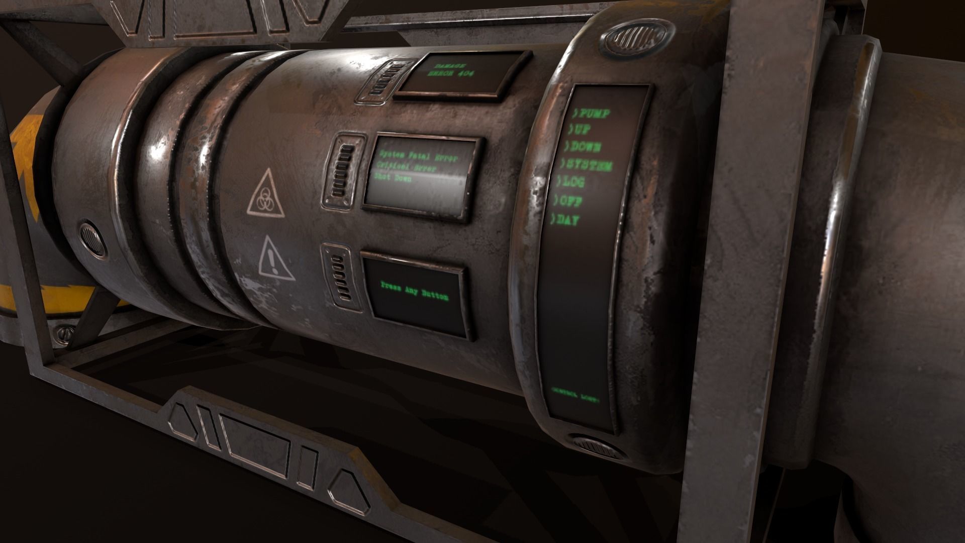 Sci-Fi Pipes Low-poly 3D model_4
