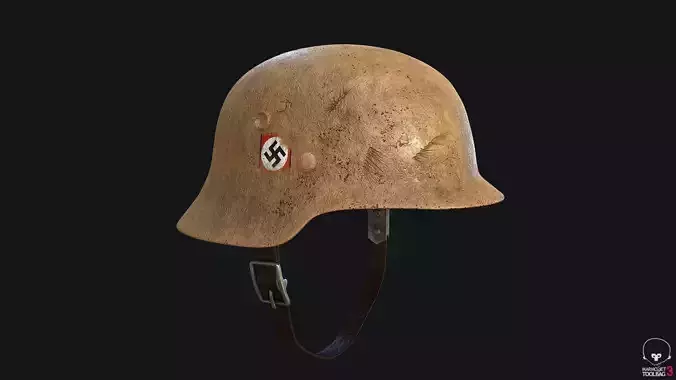 WW2 German Army Helmet Desert PBR Low-poly 3D model
