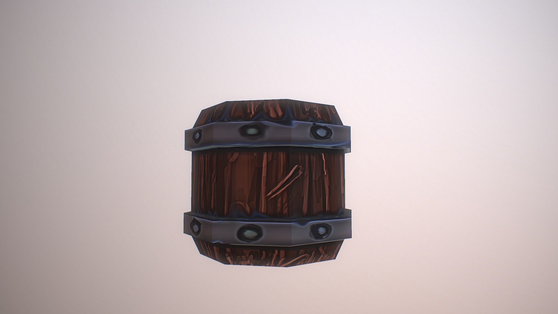 Barrel set of wooden barrels Low-poly 3D model_5