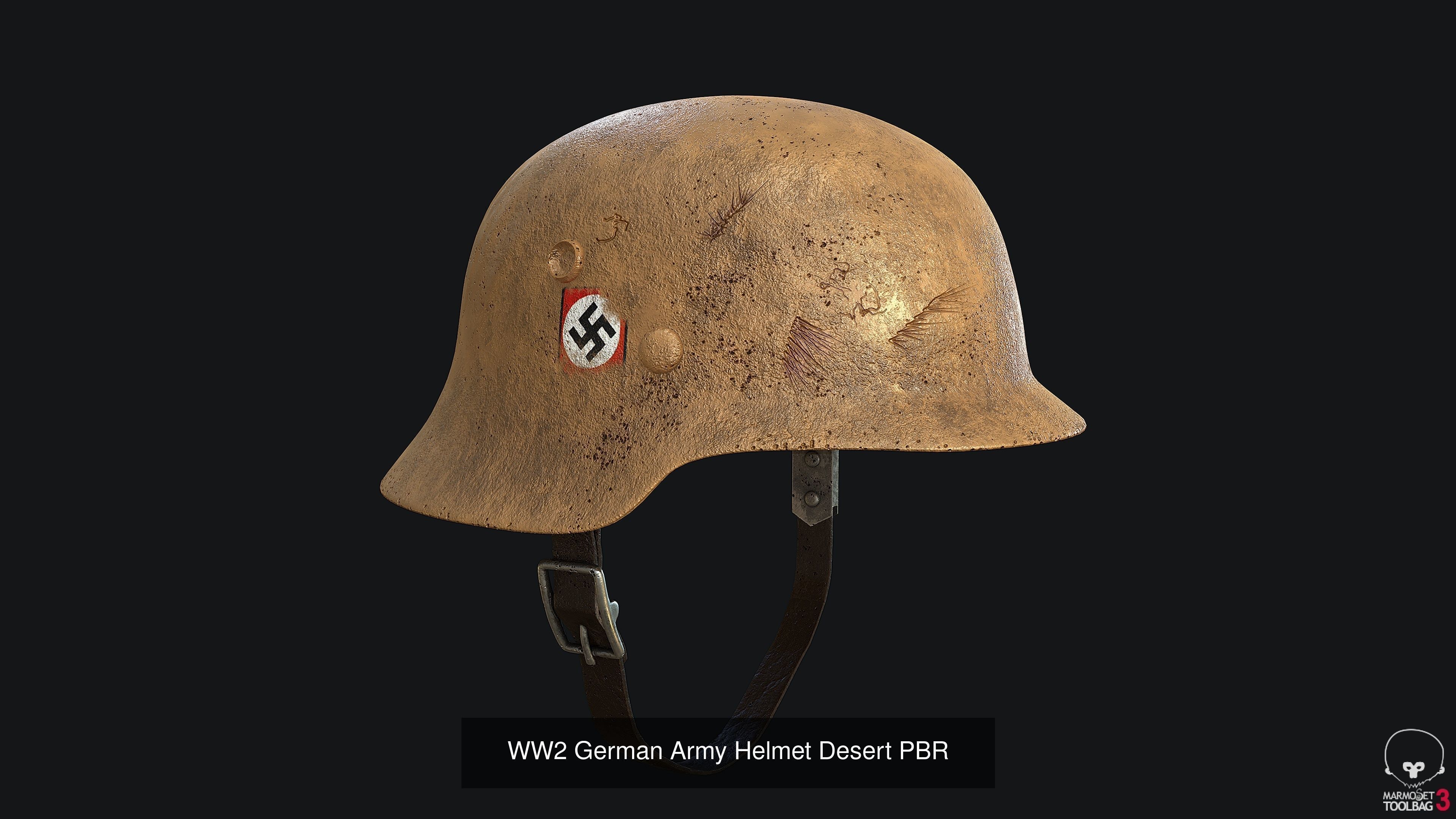WW2 US and German Army Helmet PBR 3D Model Collection_14