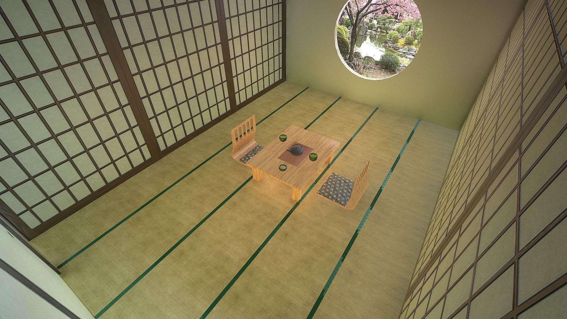 Japanese Room Low-poly 3D model_14