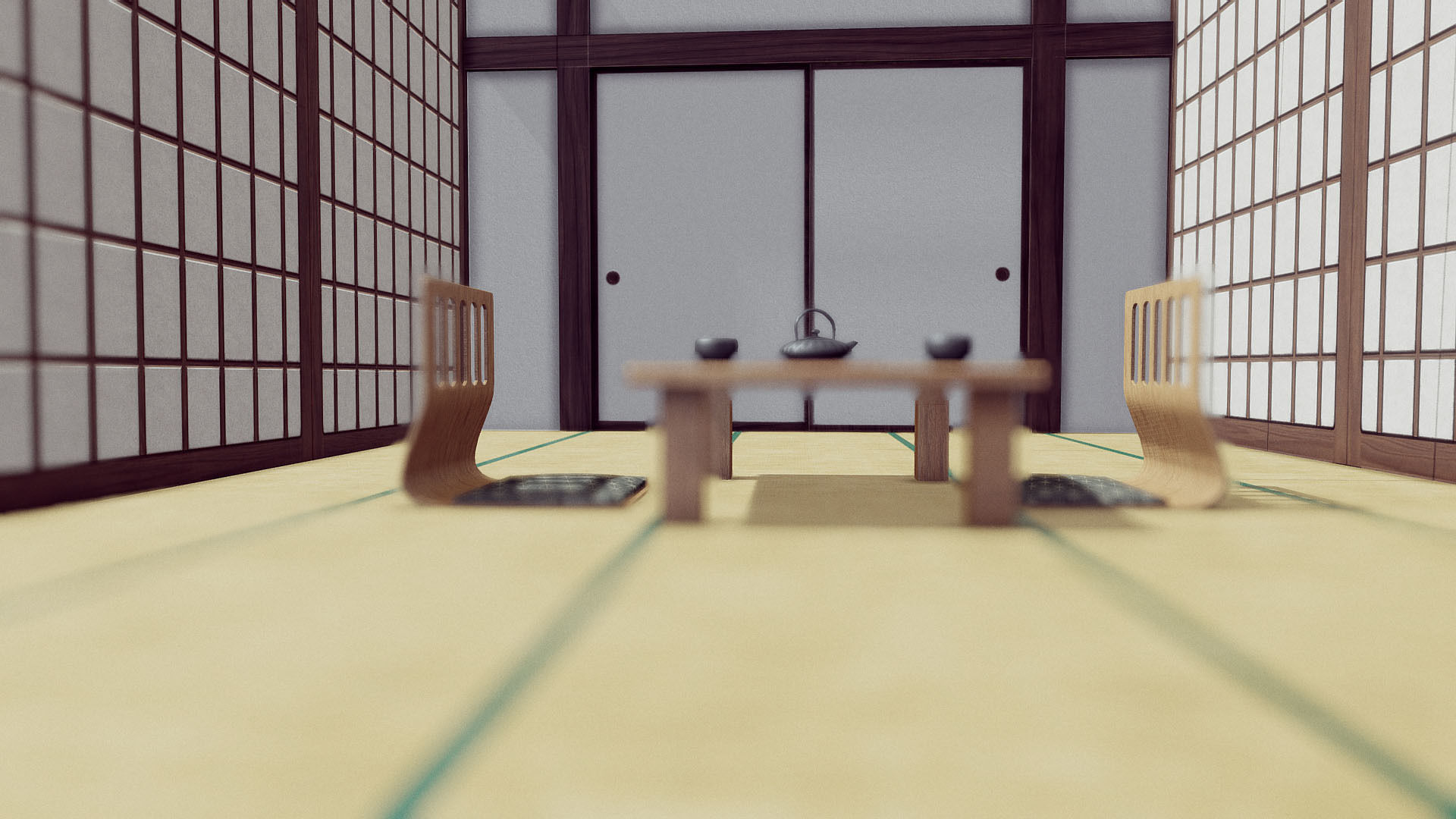 Japanese Room Low-poly 3D model_5