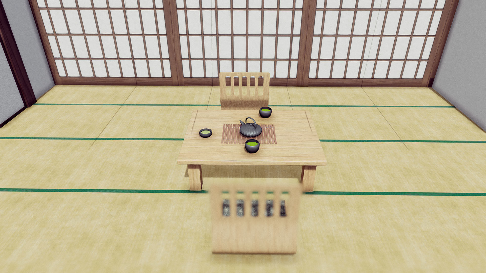 Japanese Room Low-poly 3D model_7