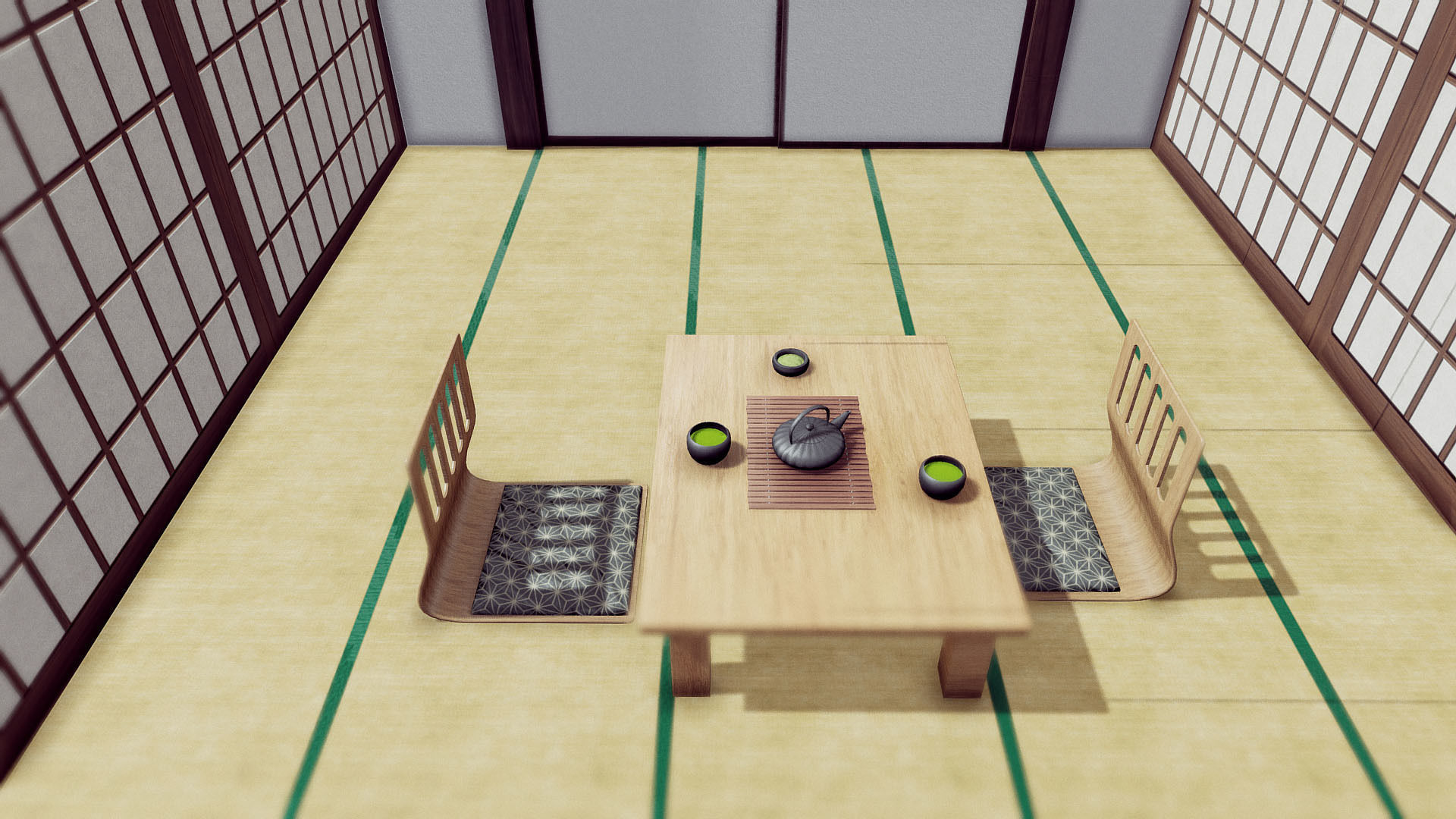 Japanese Room Low-poly 3D model_3