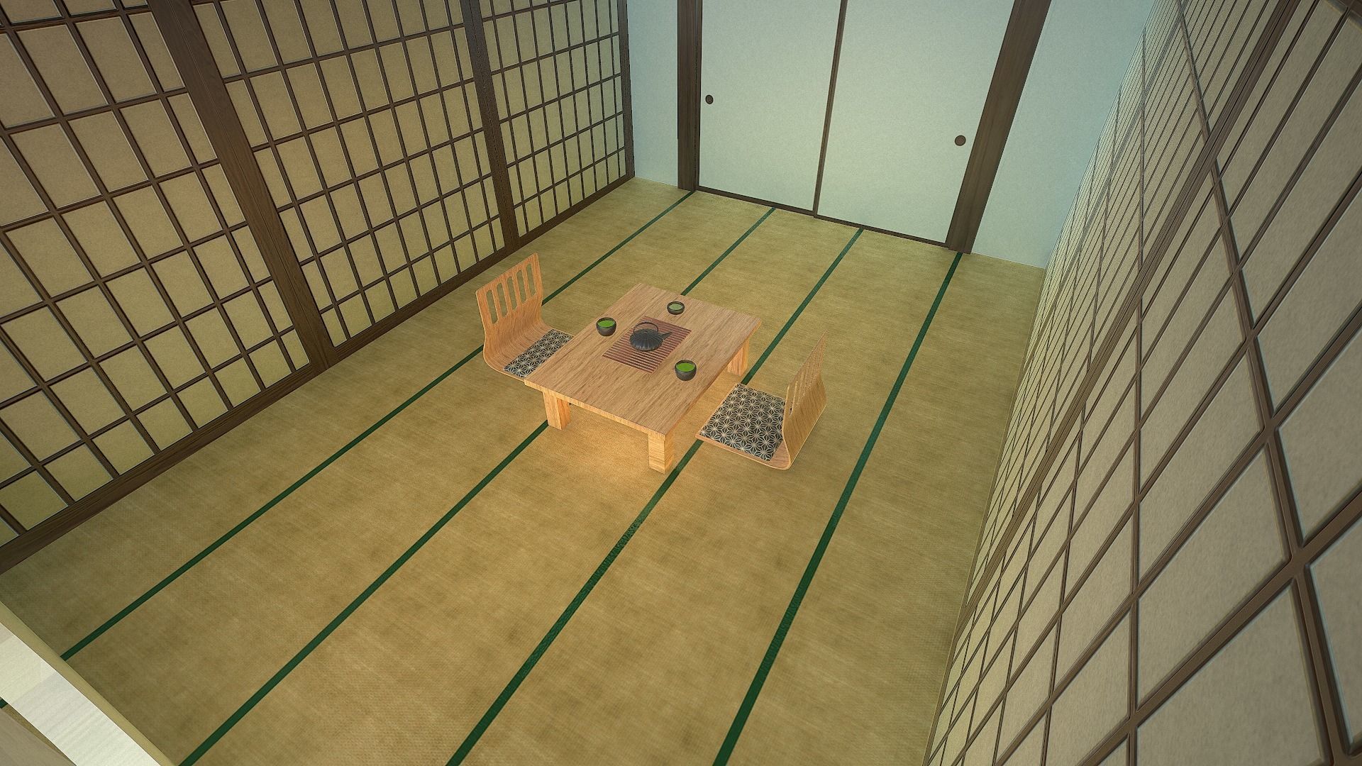 Japanese Room Low-poly 3D model_10