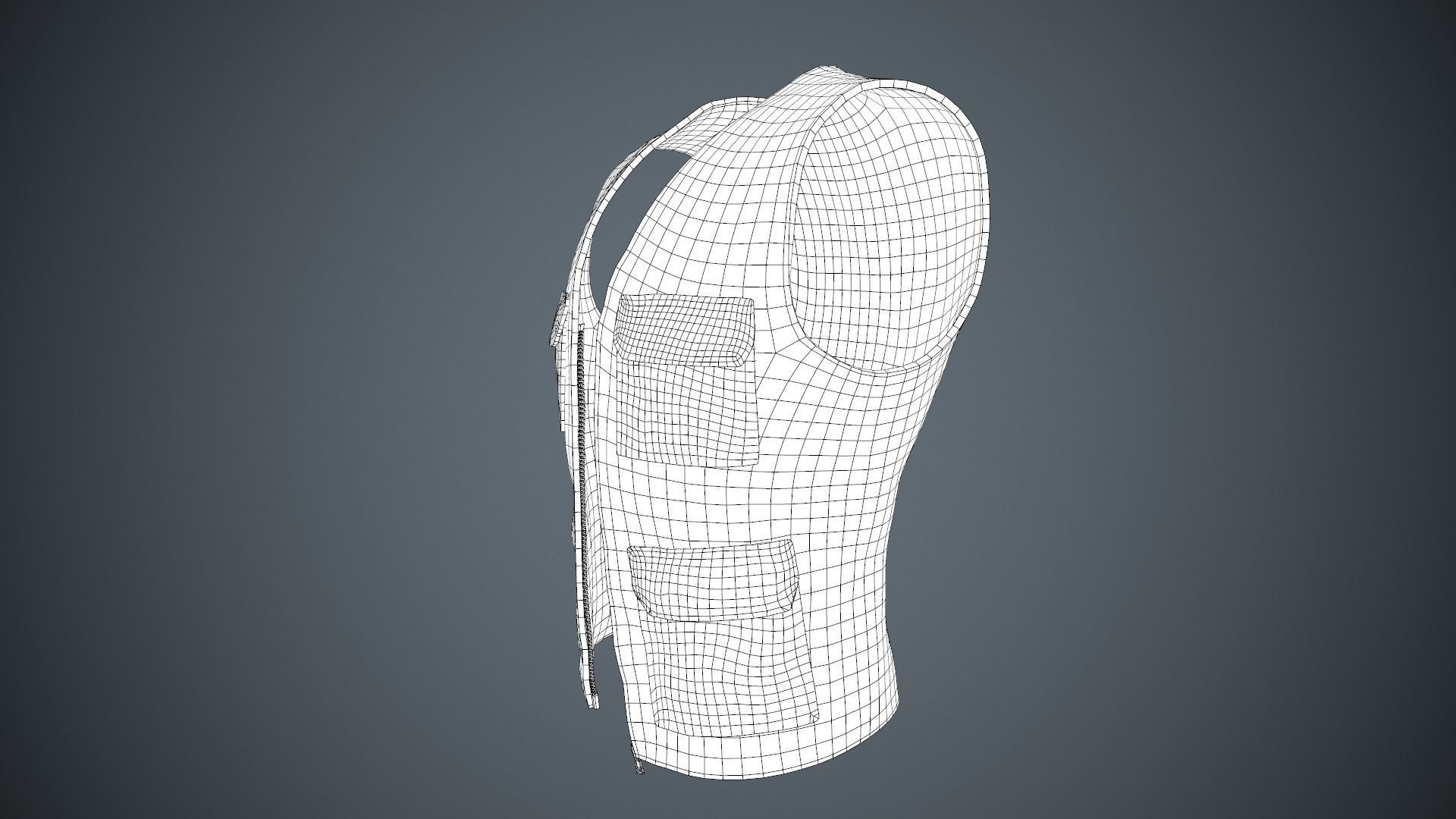 Casual Vest Style 2 Low-poly 3D model_18