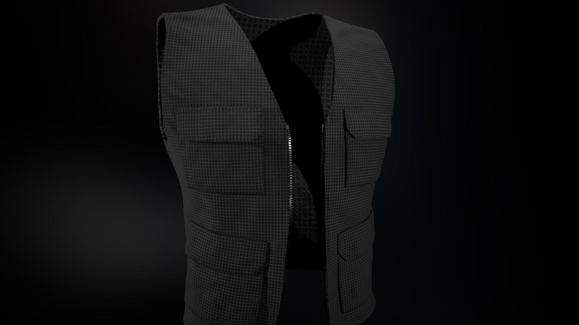 Casual Vest Style 2 Low-poly 3D model_13