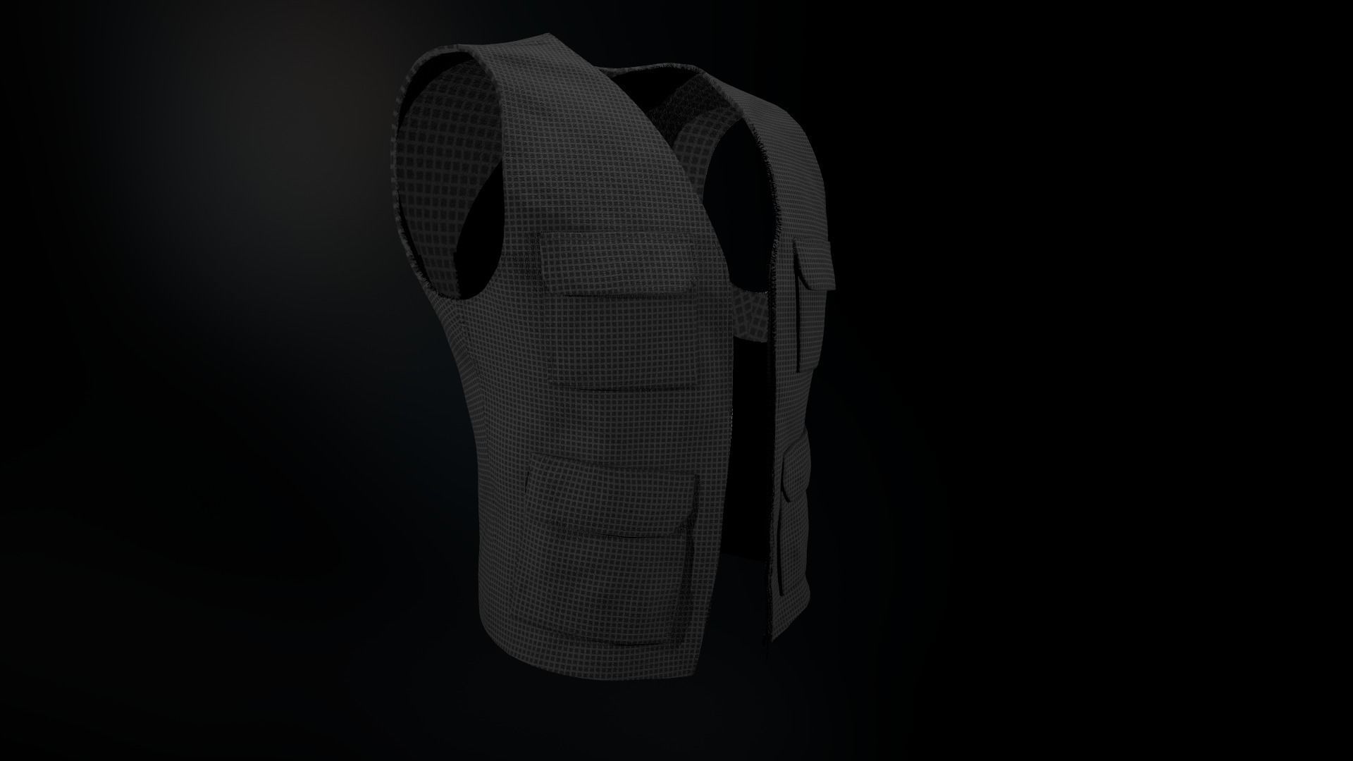 Casual Vest Style 2 Low-poly 3D model_14
