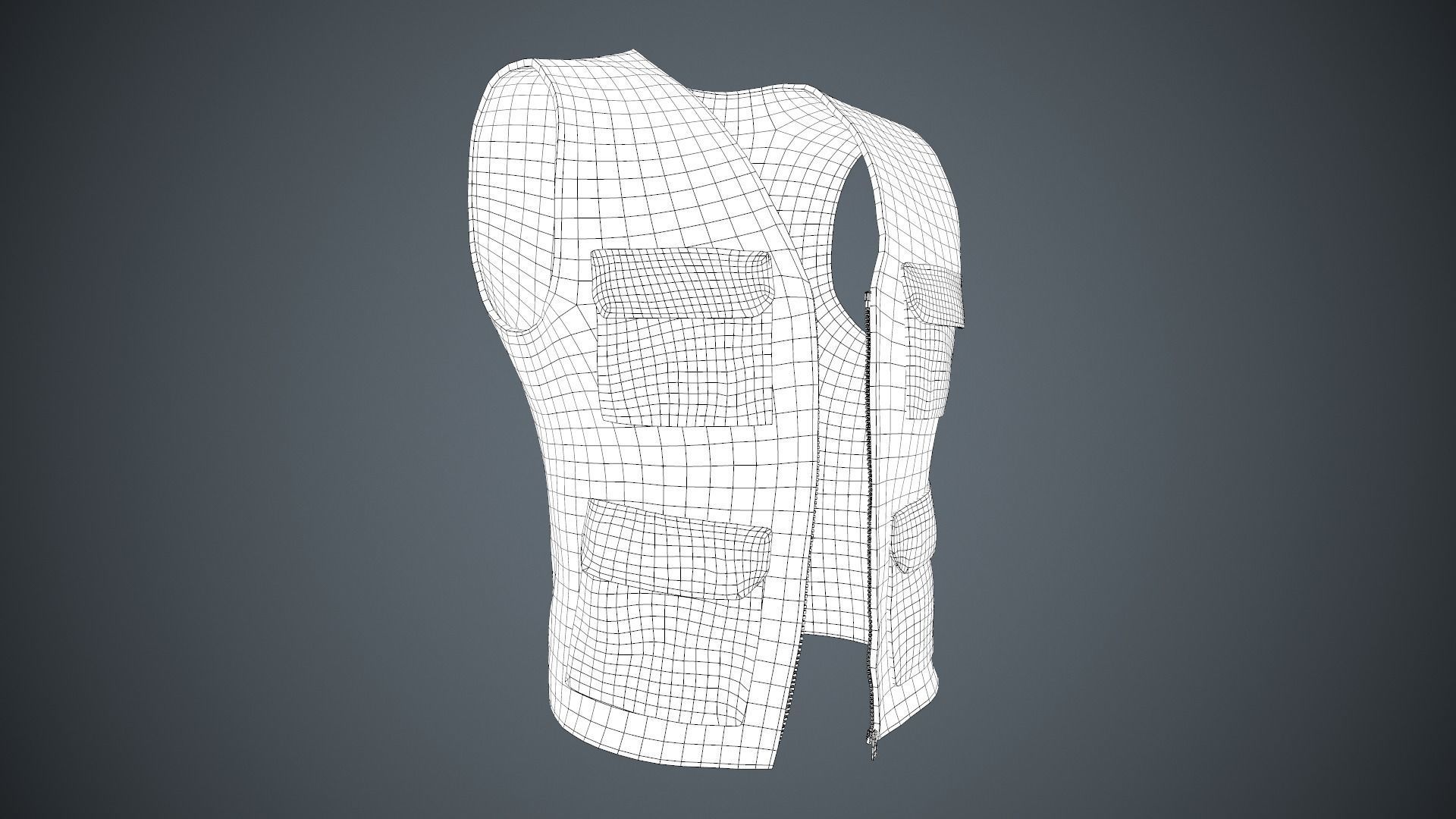 Casual Vest Style 2 Low-poly 3D model_15