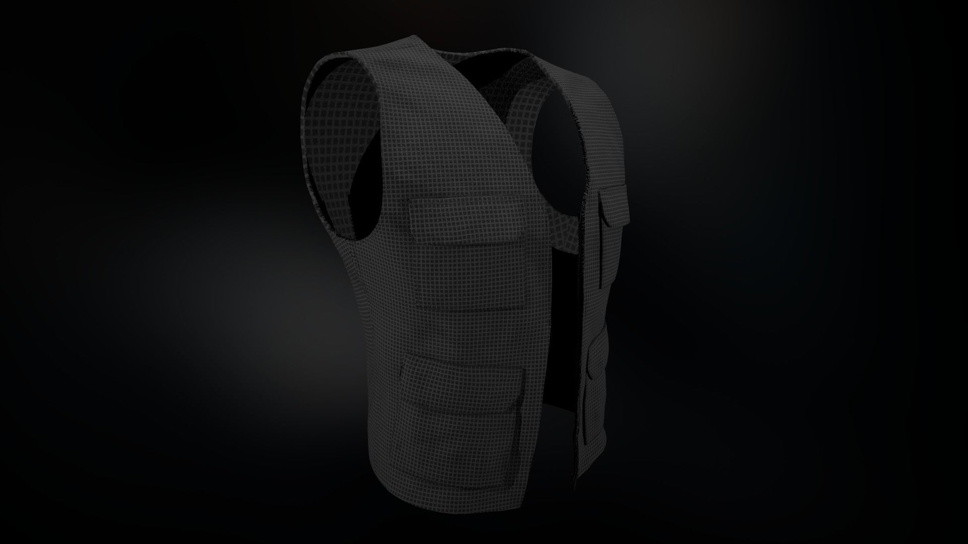 Casual Vest Style 2 Low-poly 3D model_10