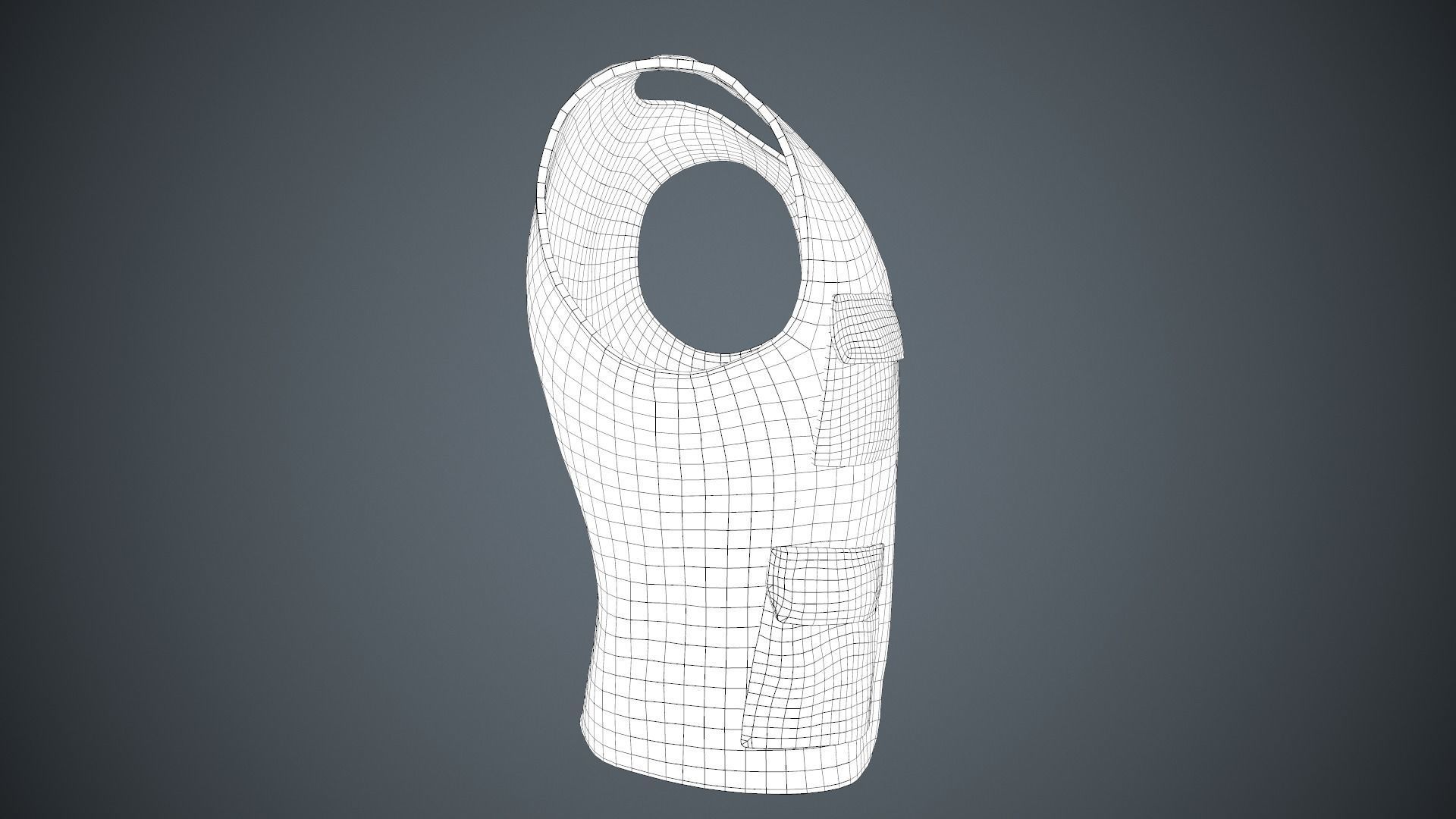 Casual Vest Style 2 Low-poly 3D model_16