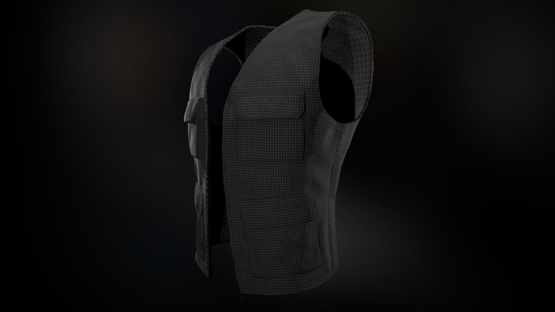 Casual Vest Style 2 Low-poly 3D model_4