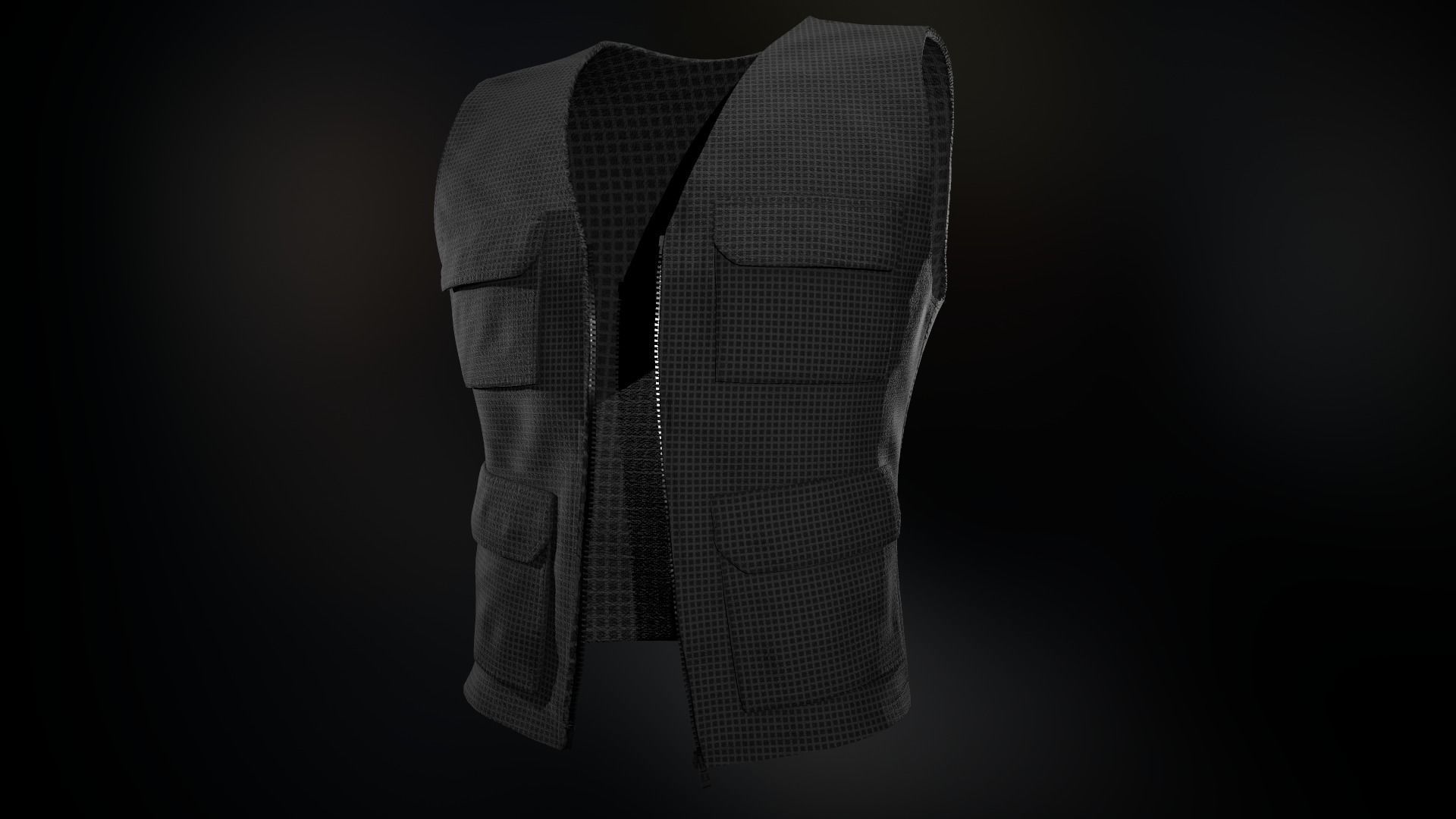 Casual Vest Style 2 Low-poly 3D model_3