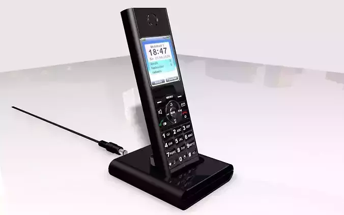 DECT Phone with charger 3D model