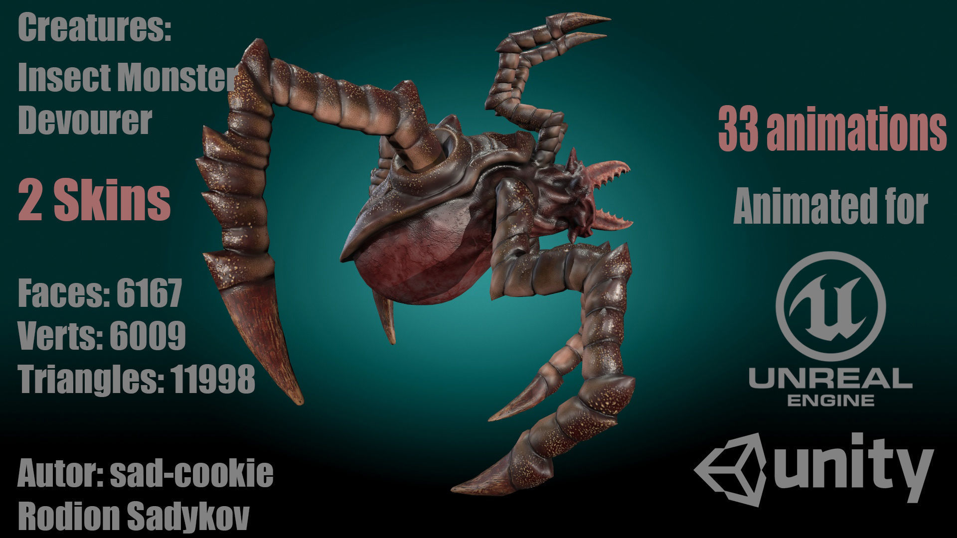 Monster Devourer Low-poly 3D model_0