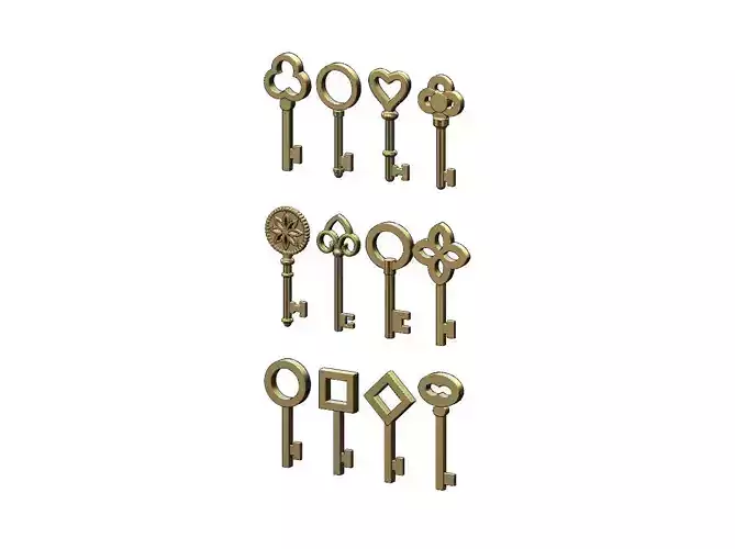 Mix of 12 Key pendants and charms