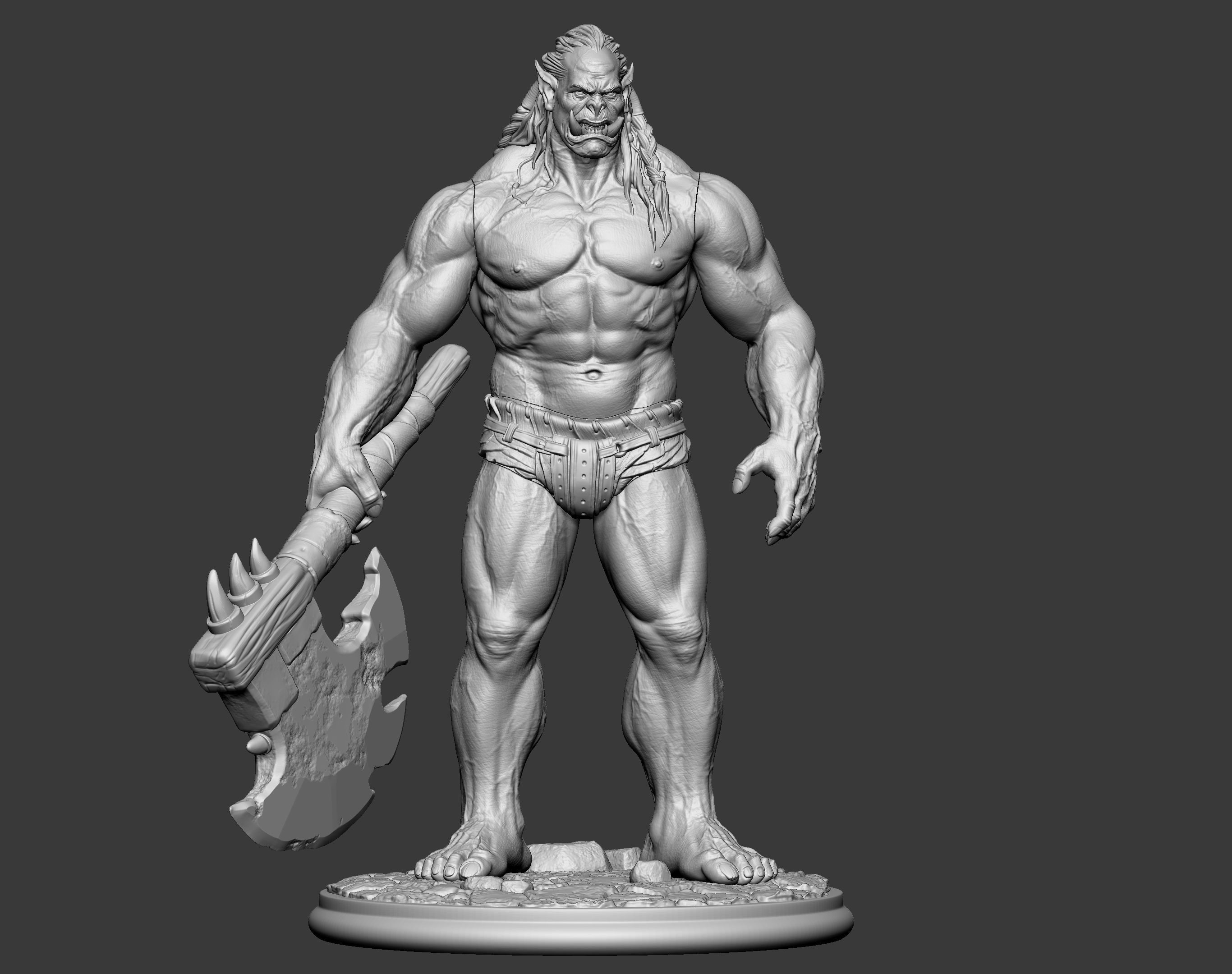 Orc miniature 3D print model_38