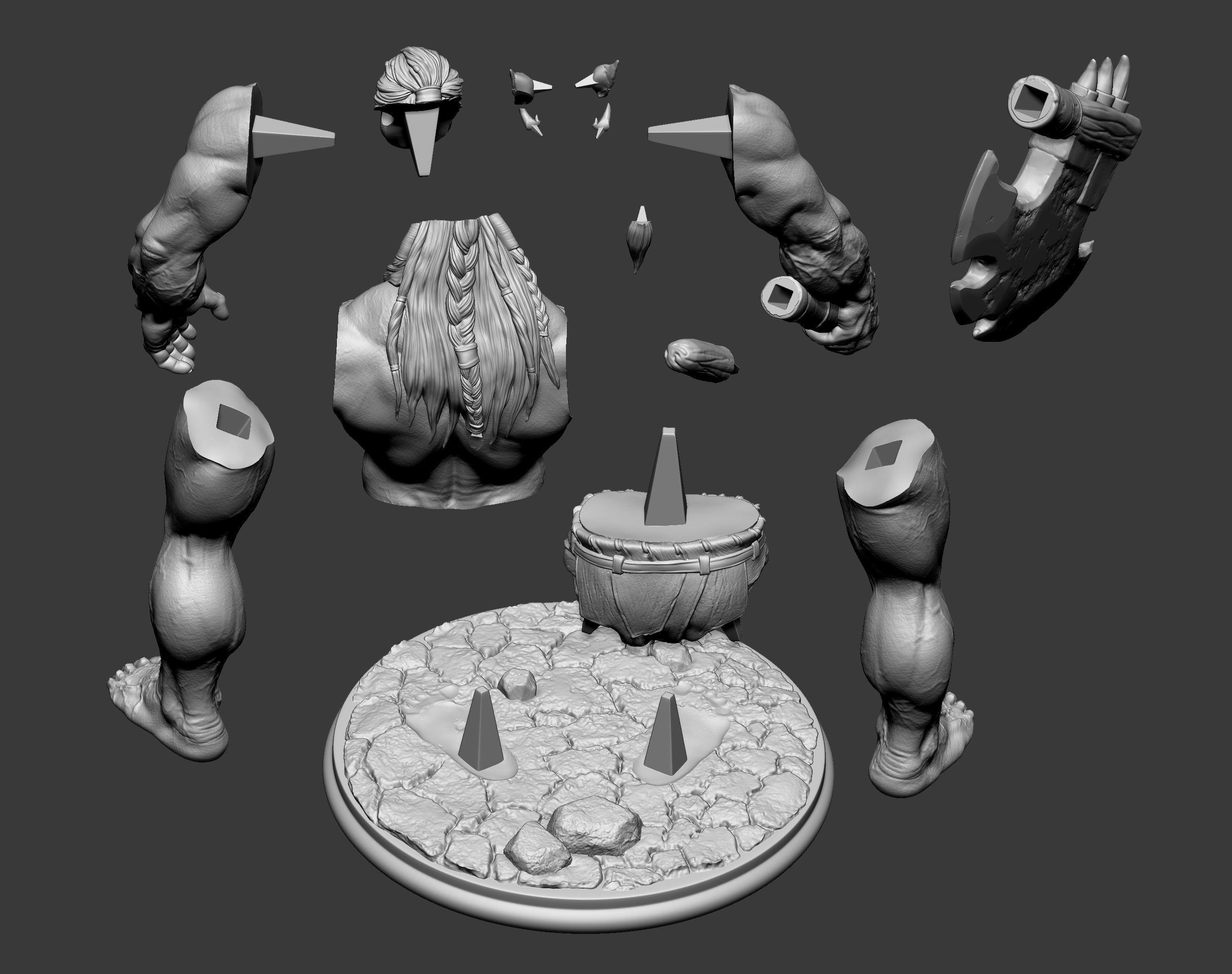 Orc miniature 3D print model_11