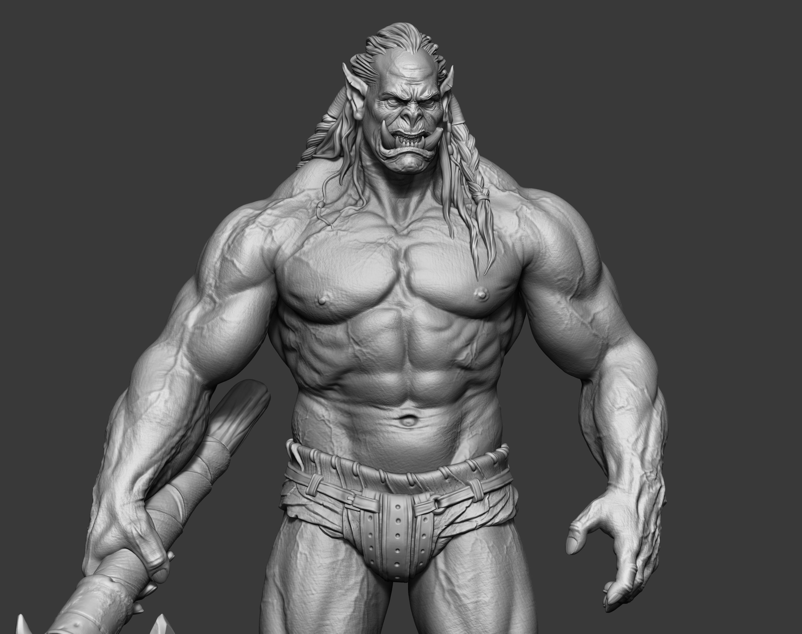 Orc miniature 3D print model_21