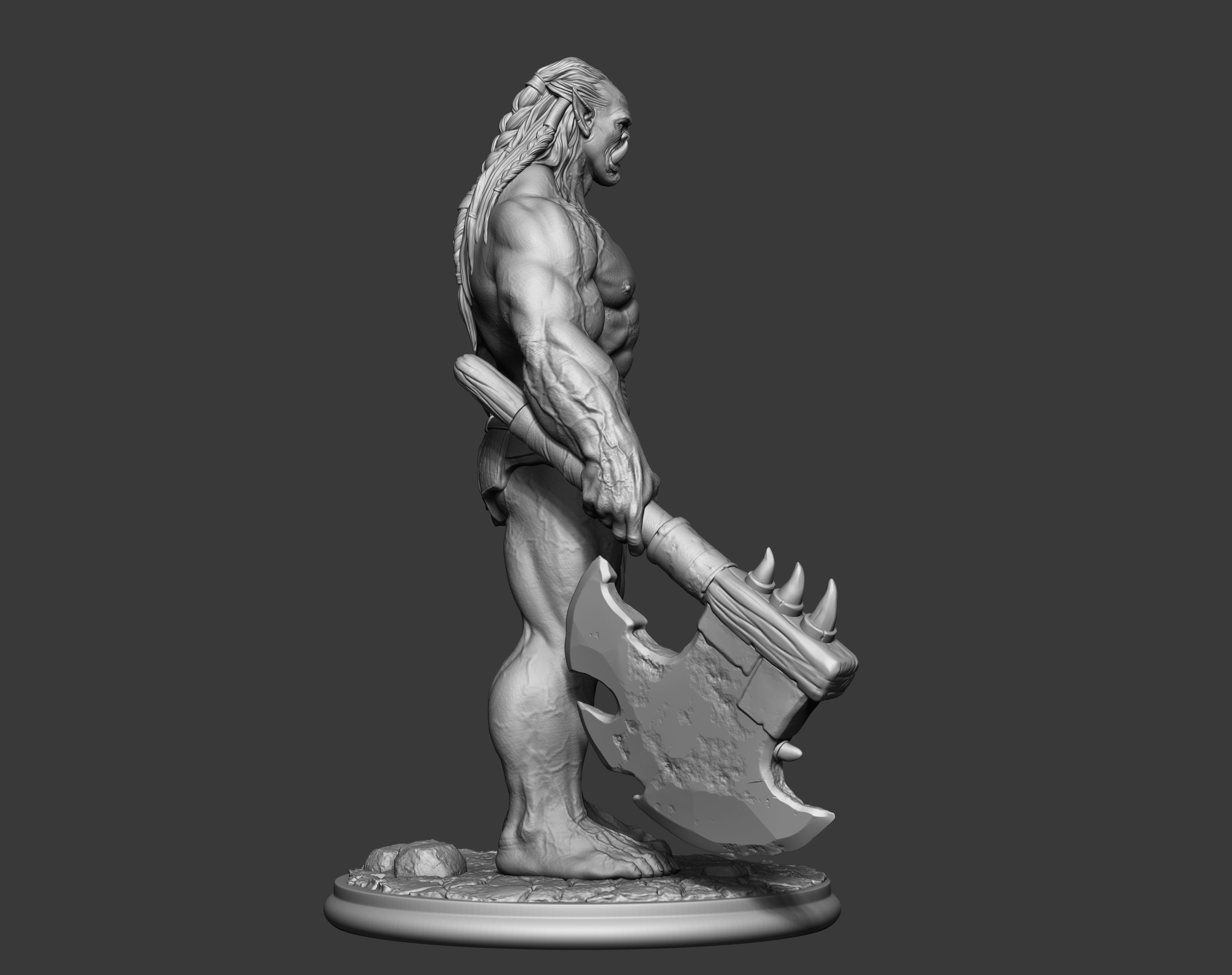 Orc miniature 3D print model_7