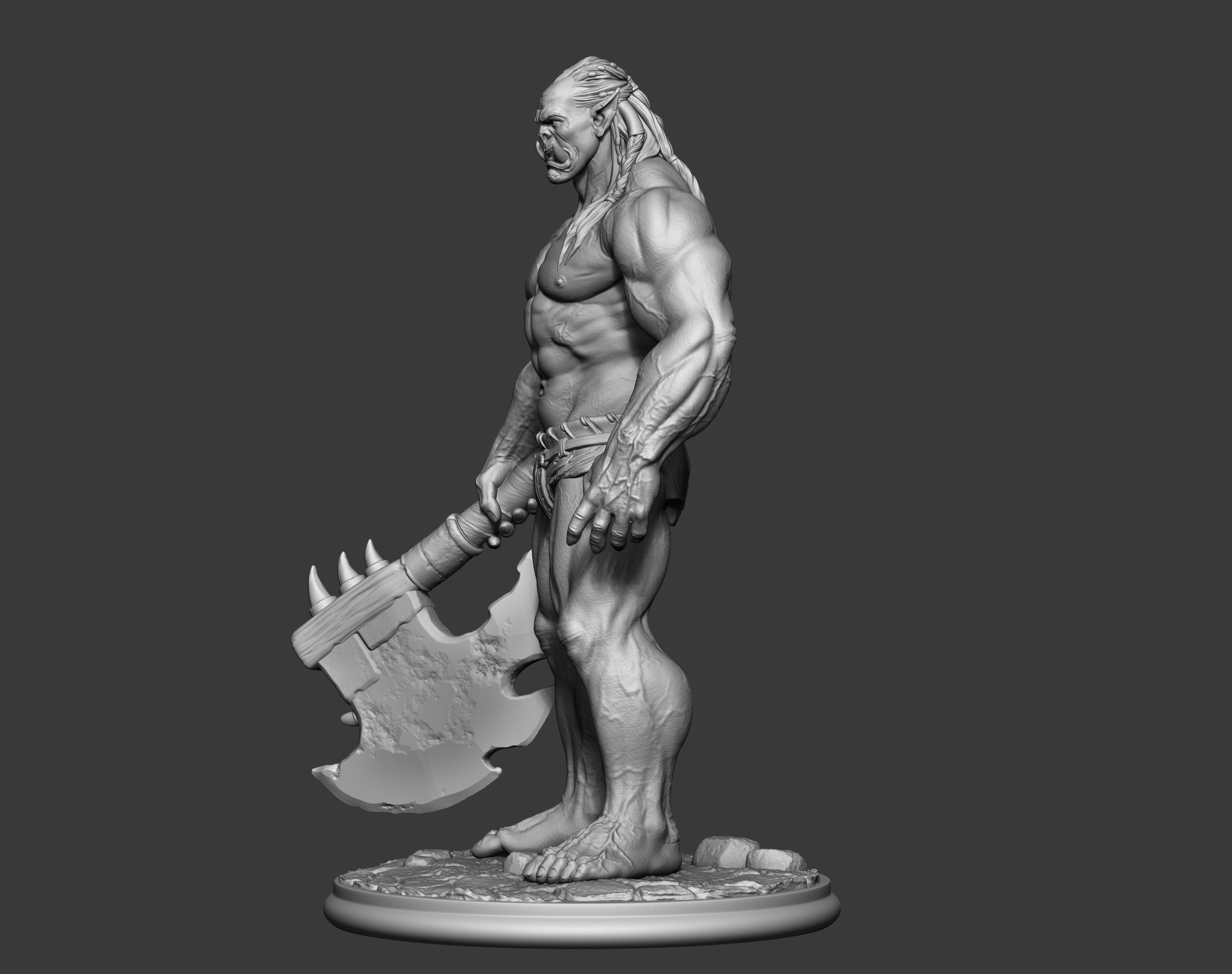 Orc miniature 3D print model_3