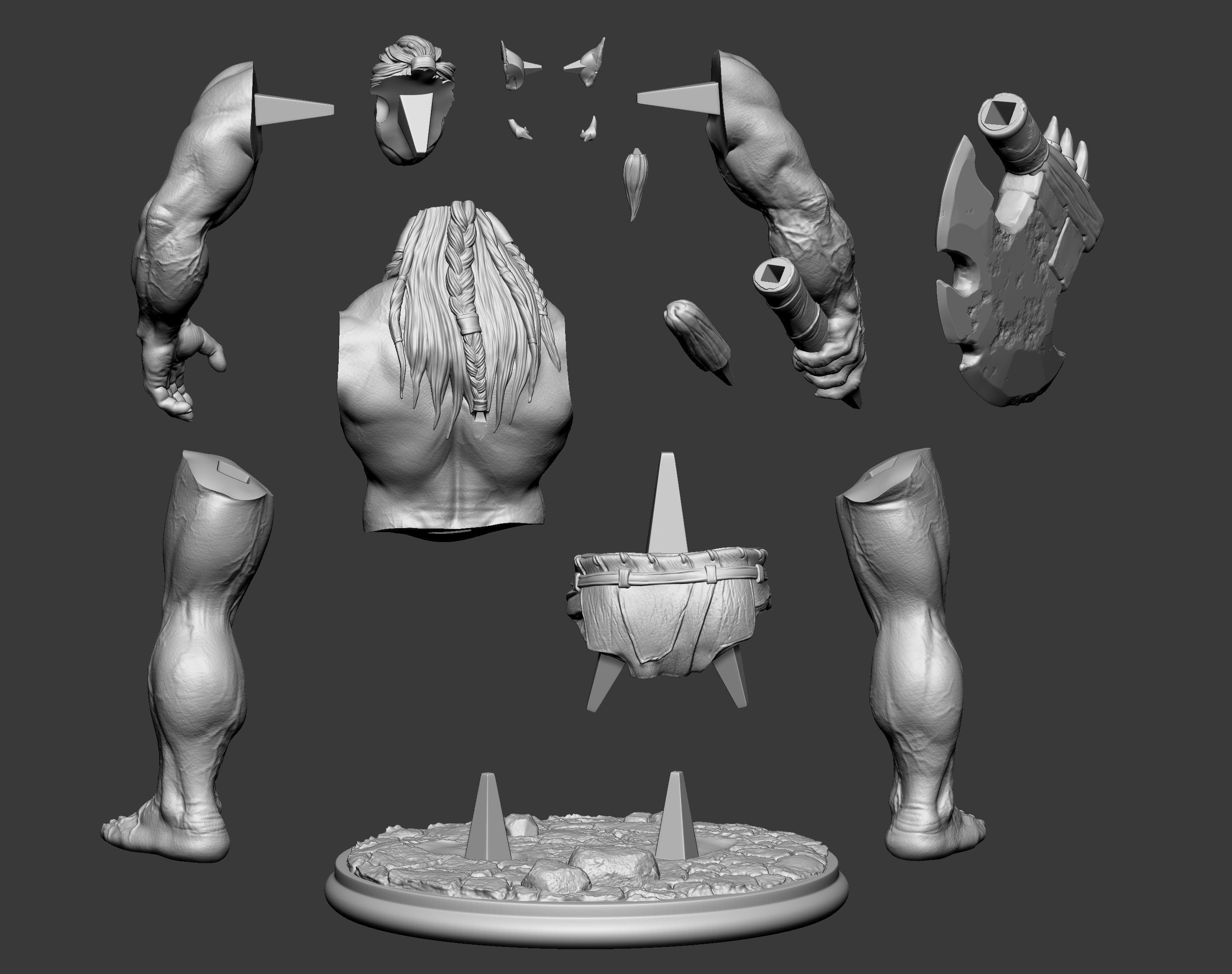 Orc miniature 3D print model_10