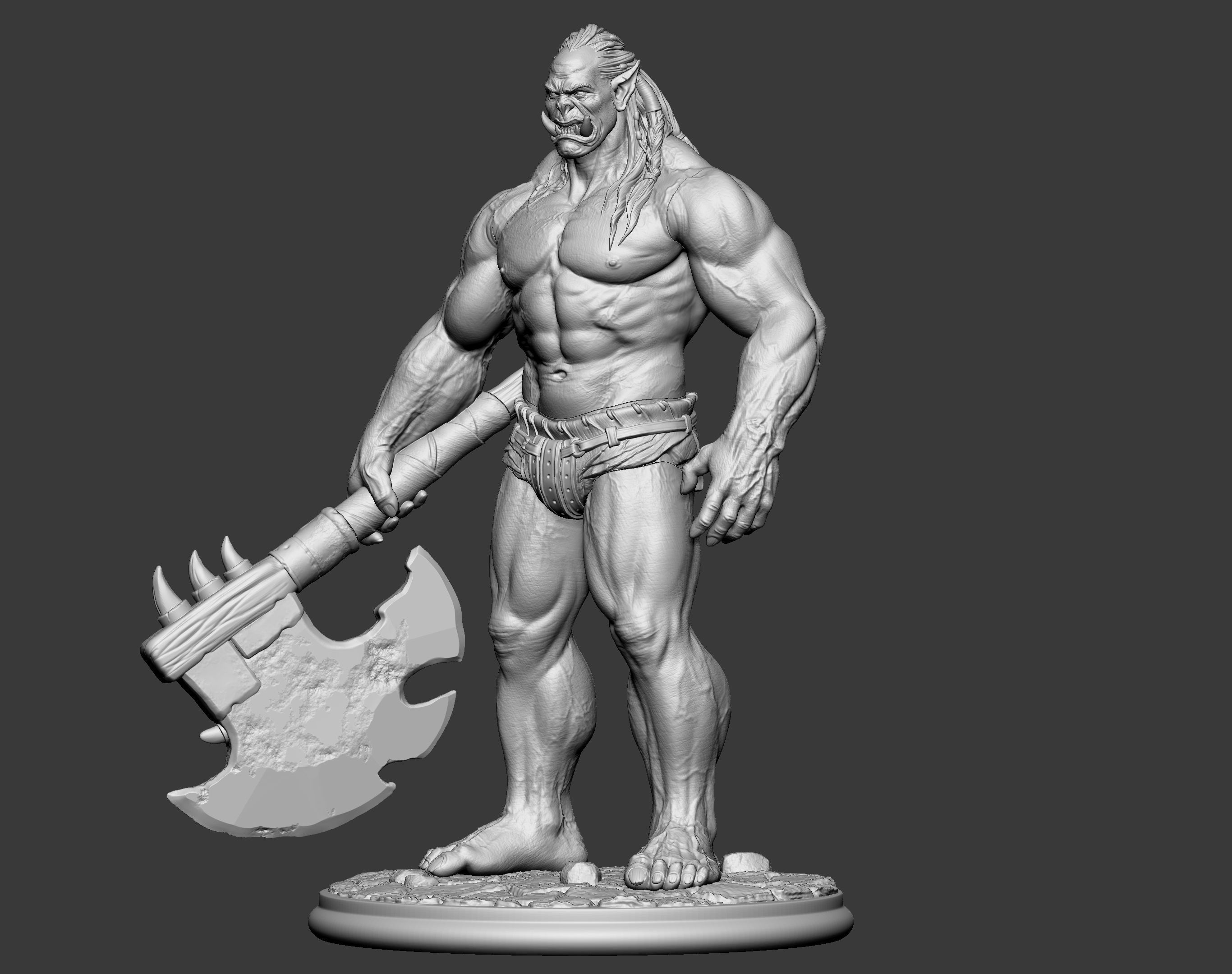 Orc miniature 3D print model_36