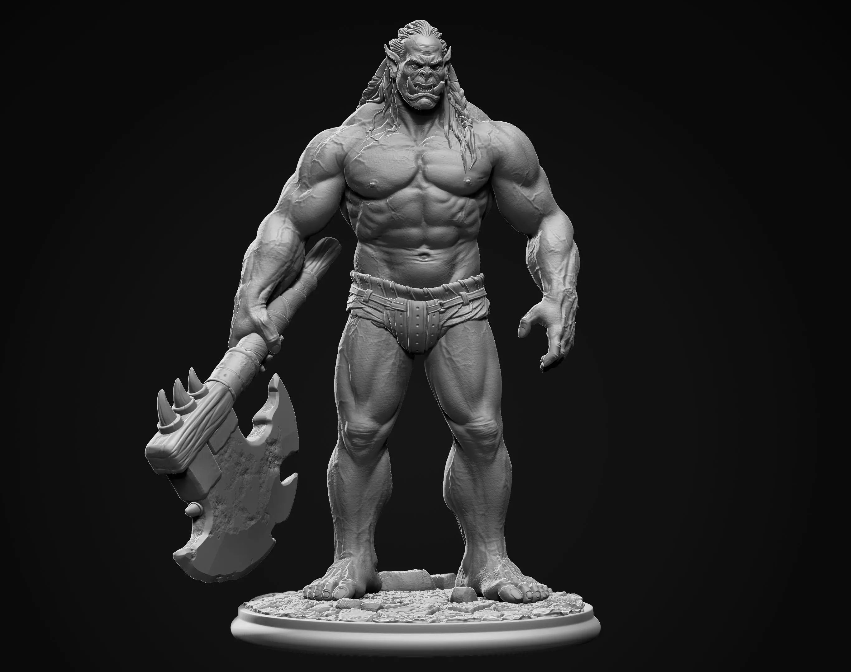 Orc miniature 3D print model_0