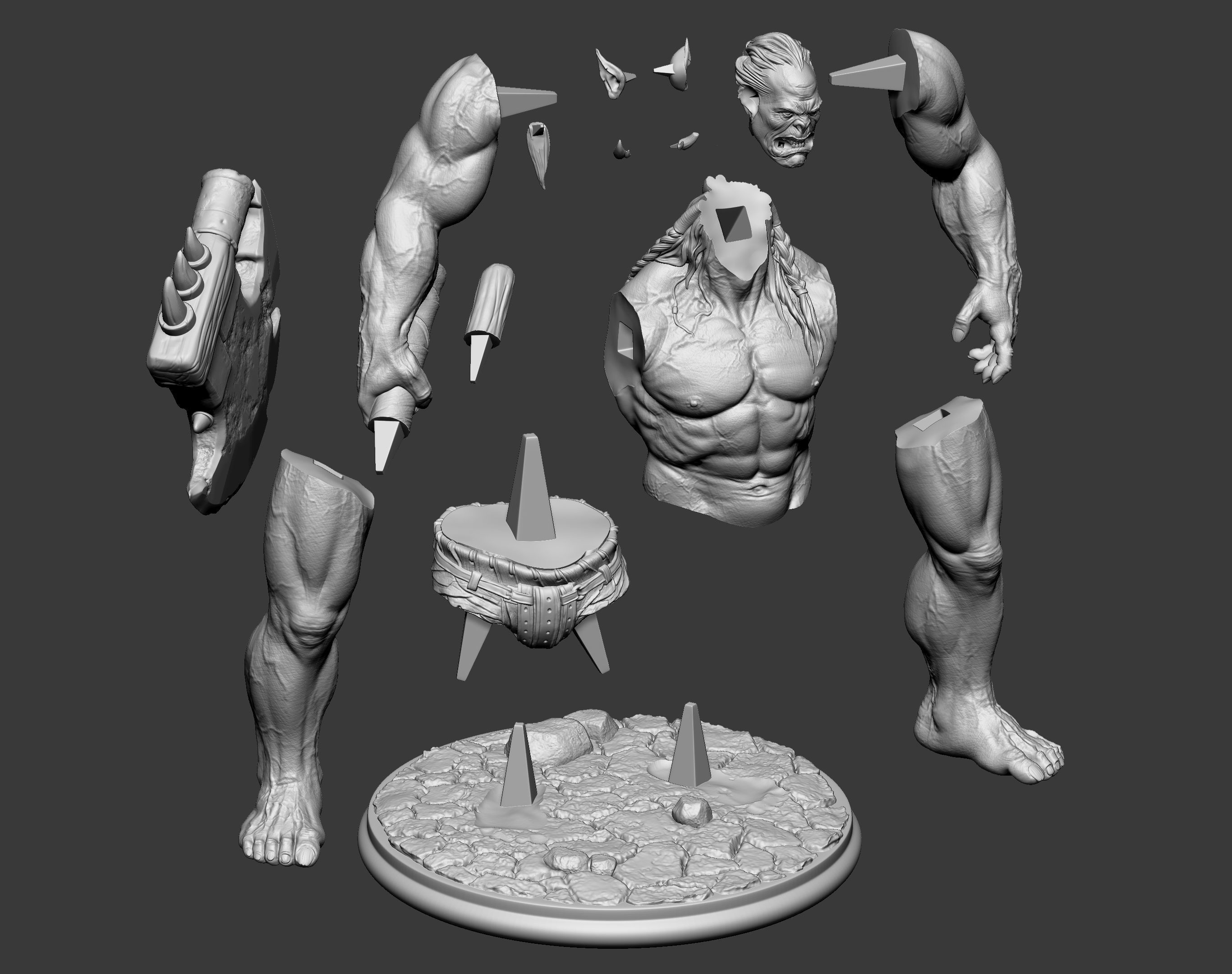 Orc miniature 3D print model_12