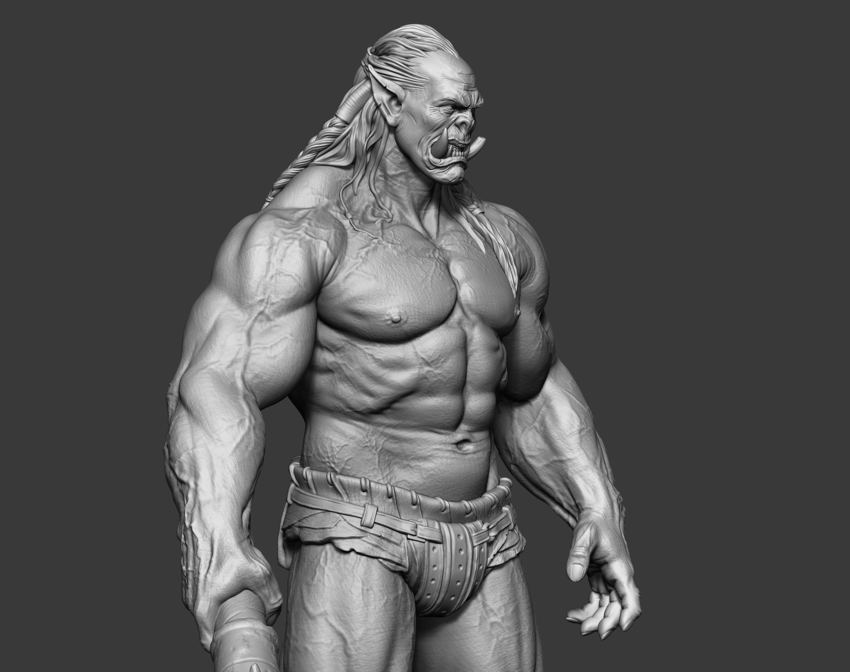 Orc miniature 3D print model_28