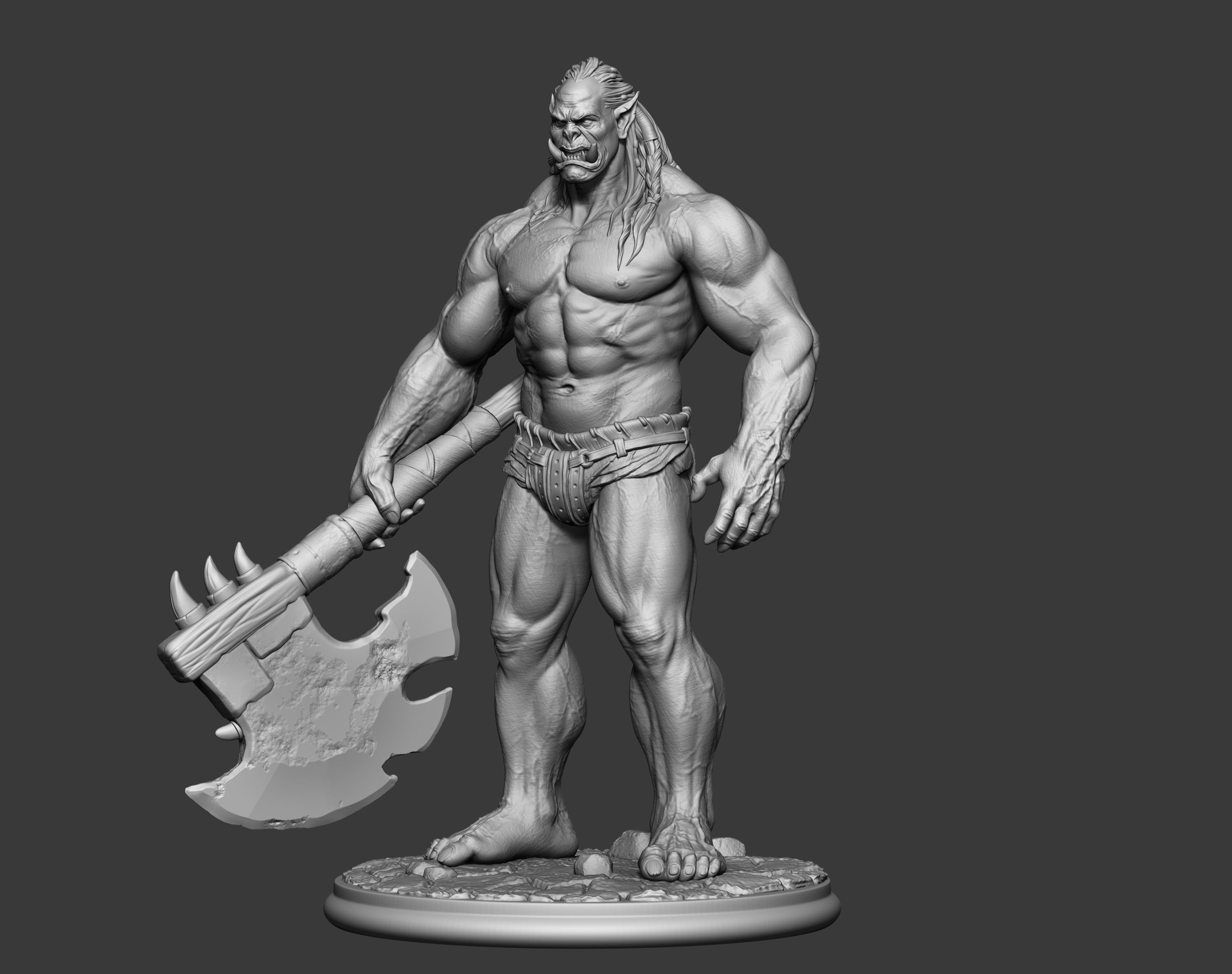 Orc miniature 3D print model_2