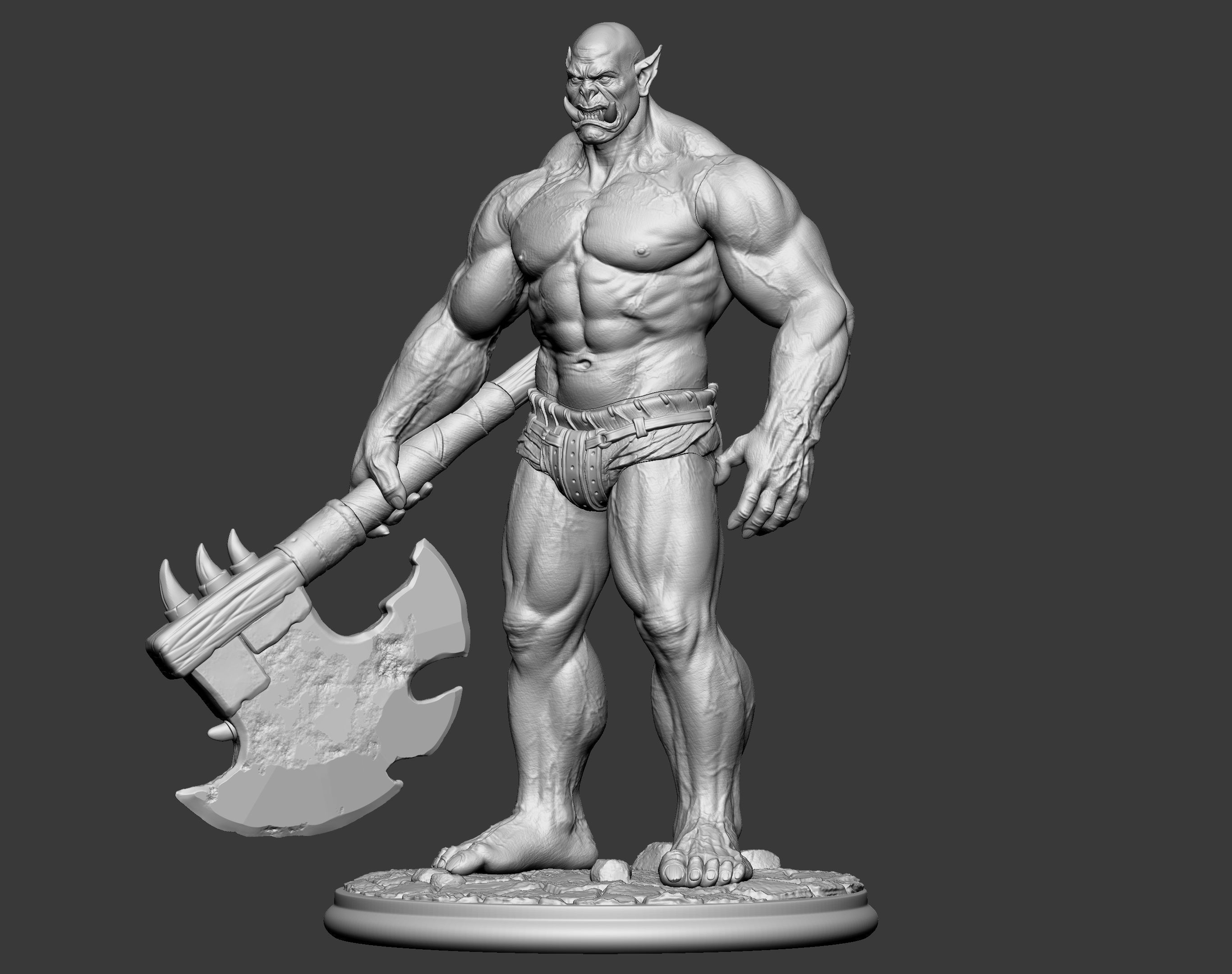 Orc miniature 3D print model_62