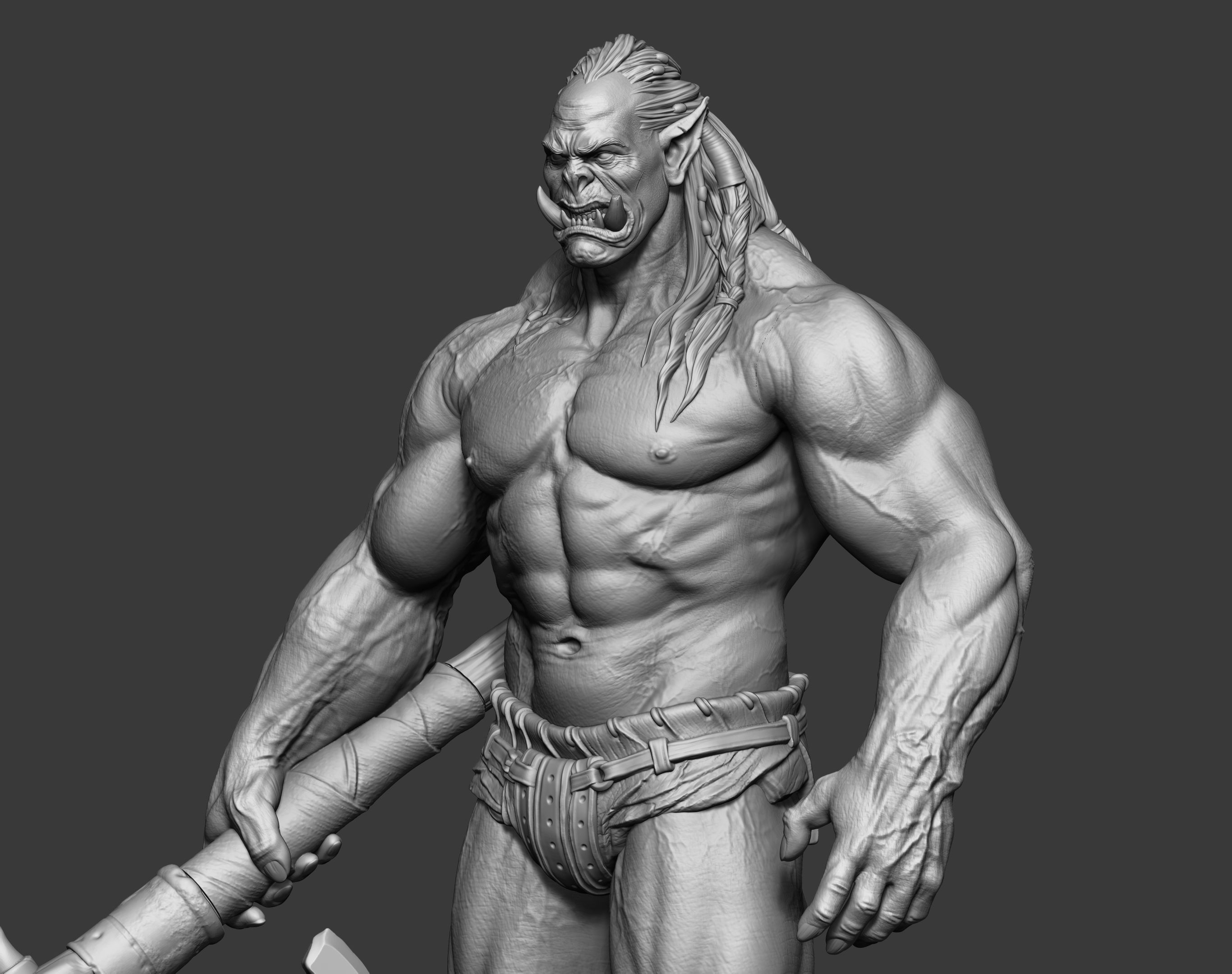 Orc miniature 3D print model_22