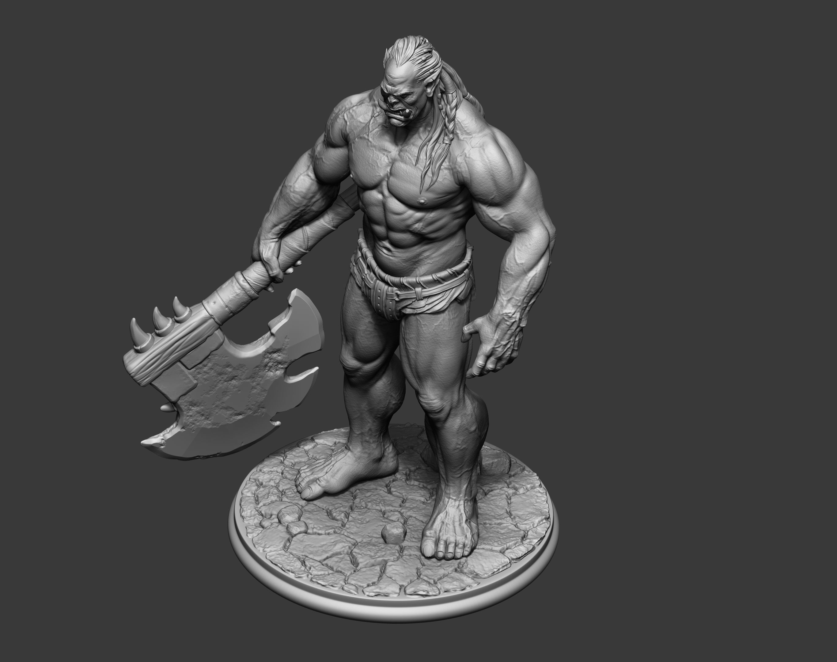 Orc miniature 3D print model_14